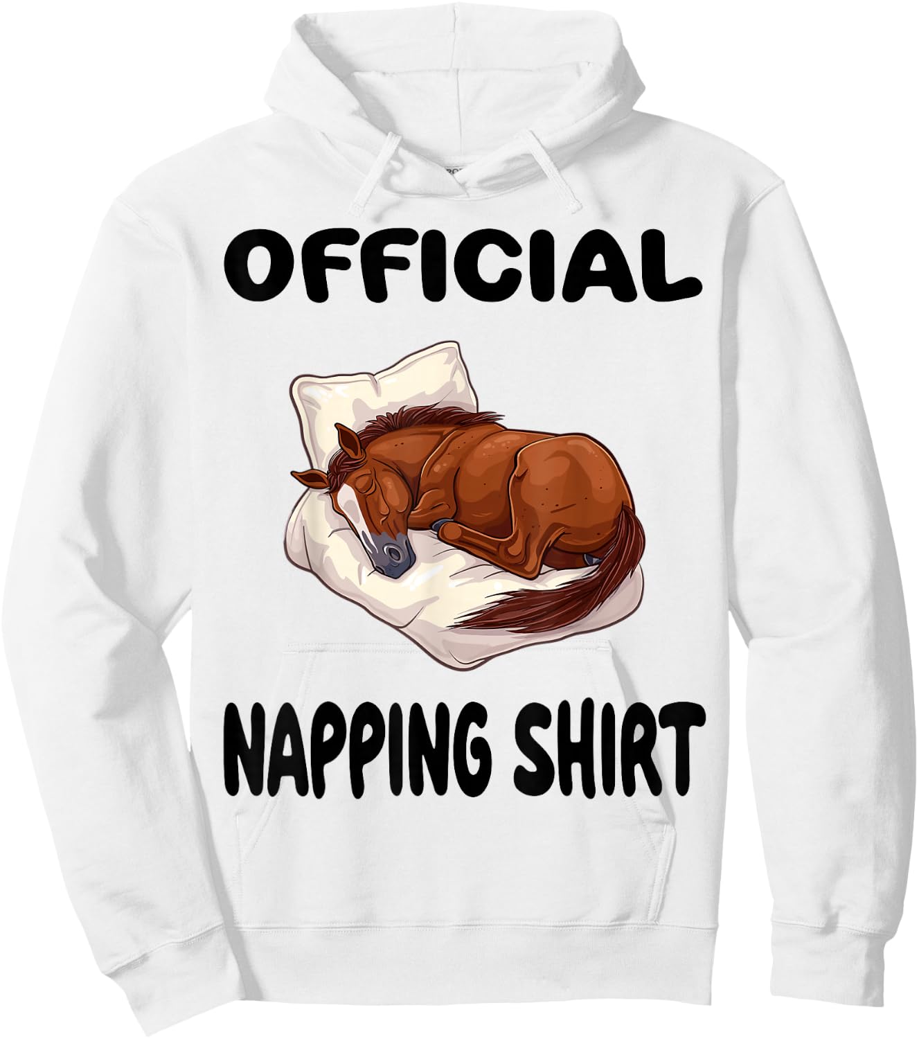 Horse Animal Riding Pajamas Nightgown Official Napping Hoodie - Hoodie | White