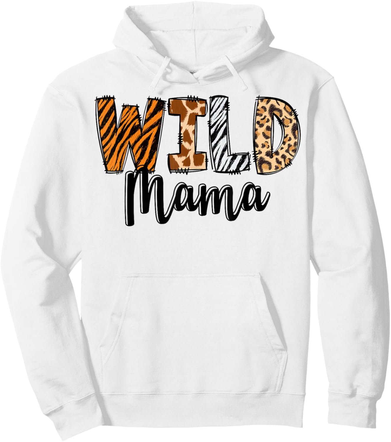 Wild Mama Zoo Born Two Be Wild B-day Safari Jungle Animal Hoodie - Hoodie | White