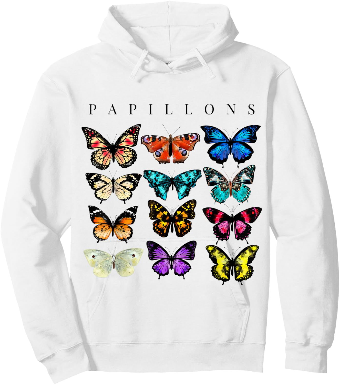 Butterfly Butterflies Botanical Boho Monarch Summer Insect Men Women Kids Hoodie - Hoodie | White