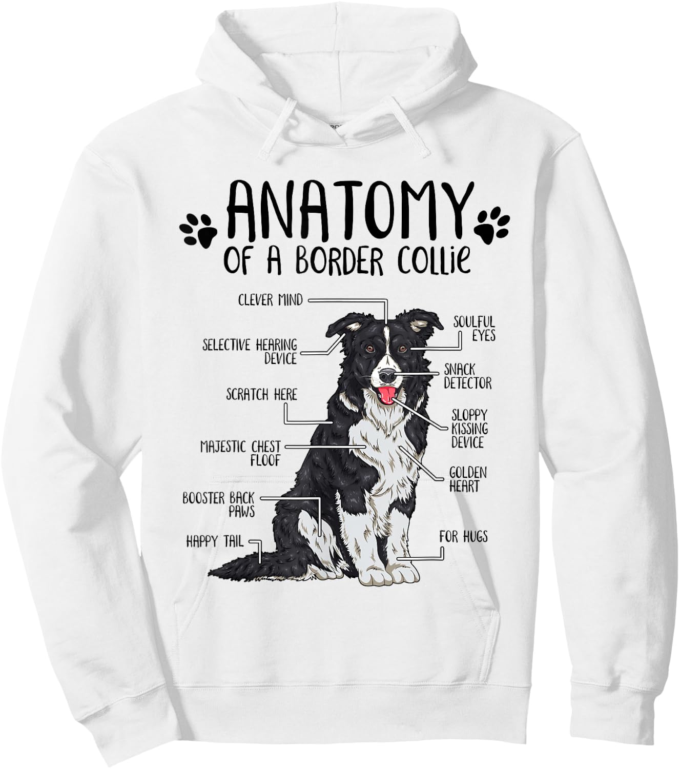 Funny Anatomy Border Collie Dog Lover Border Collie Owner Hoodie - Hoodie | White