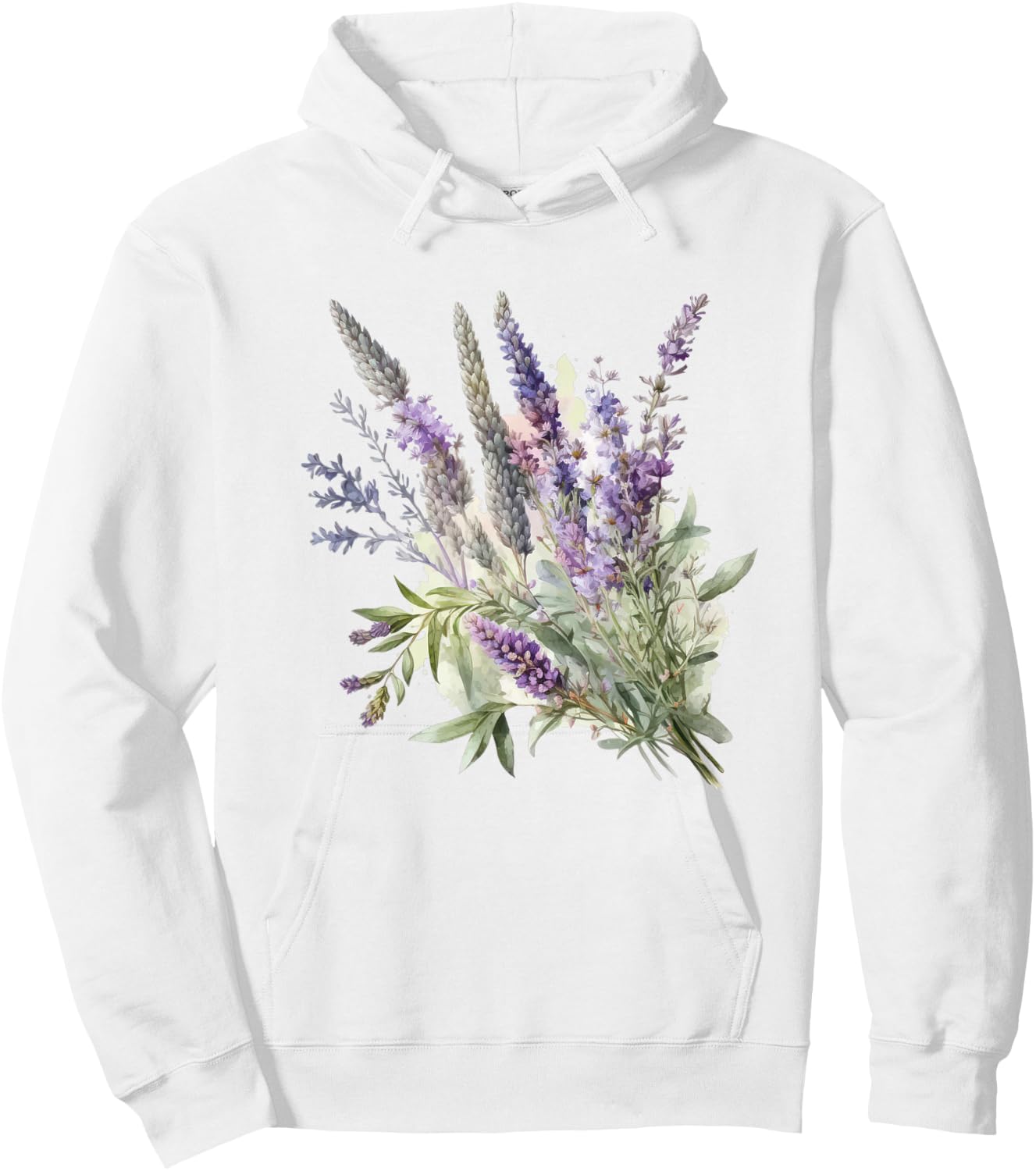 Lavender Plant Herb Flower Floral Hoodie - Hoodie | White