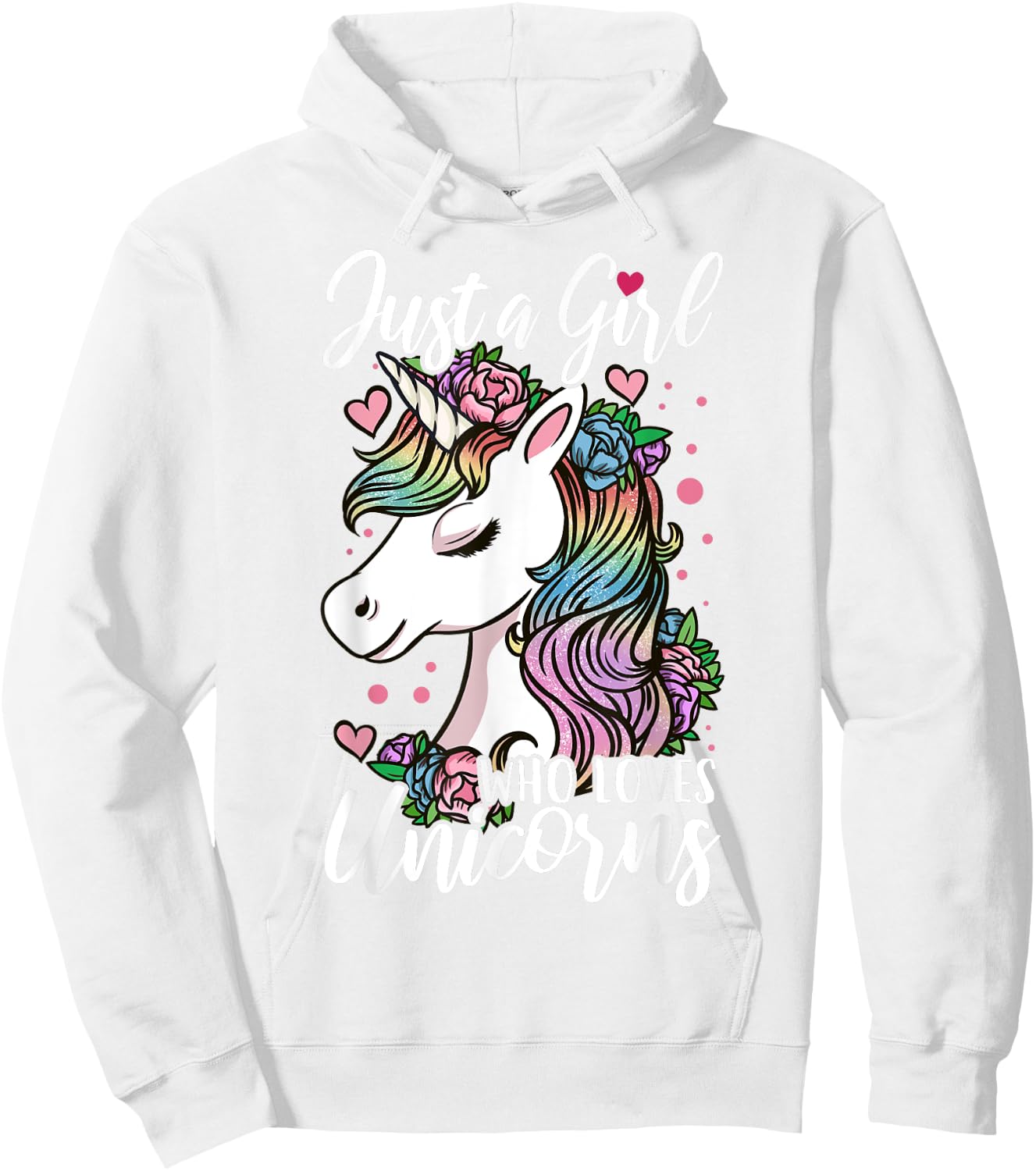 Unicorn Just a Girl Who Loves Unicorns Hoodie - Hoodie | White
