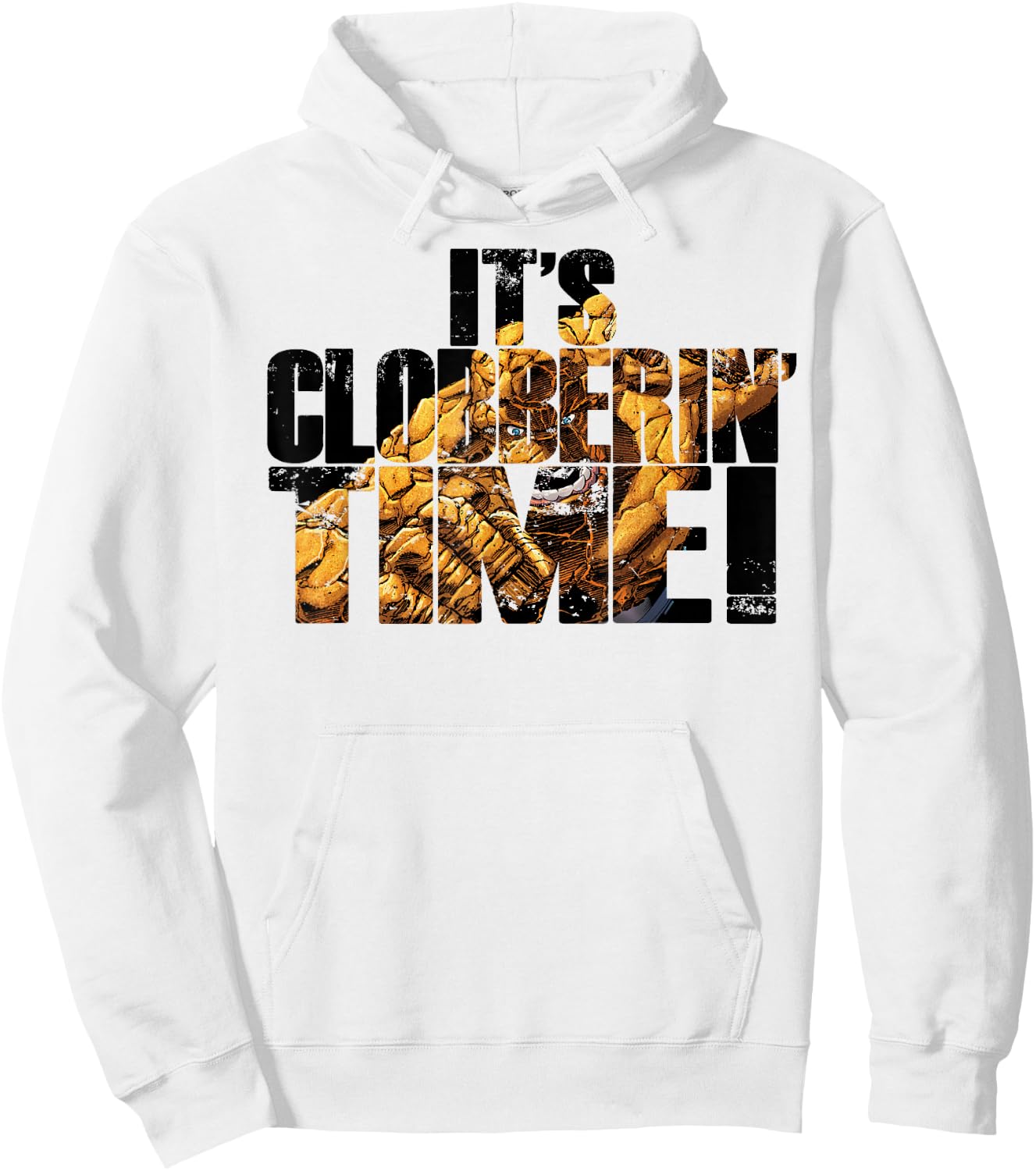 Marvel Fantastic Four It's Clobberin' Time Text Fill Hoodie - Hoodie | White