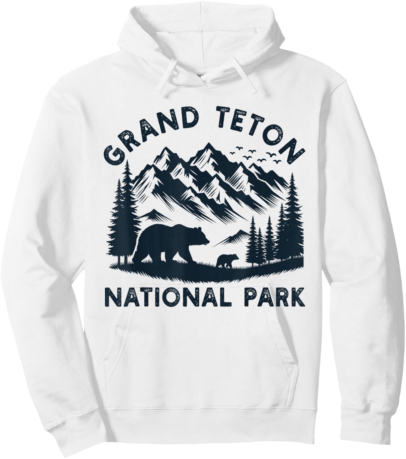 Grand Teton National Park Wyoming Bear Hiking Mountain Hoodie - Hoodie | White