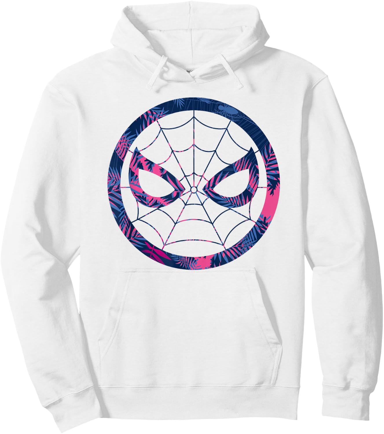 Marvel Spider-Man Mask Tropical Print Hoodie - Hoodie | White