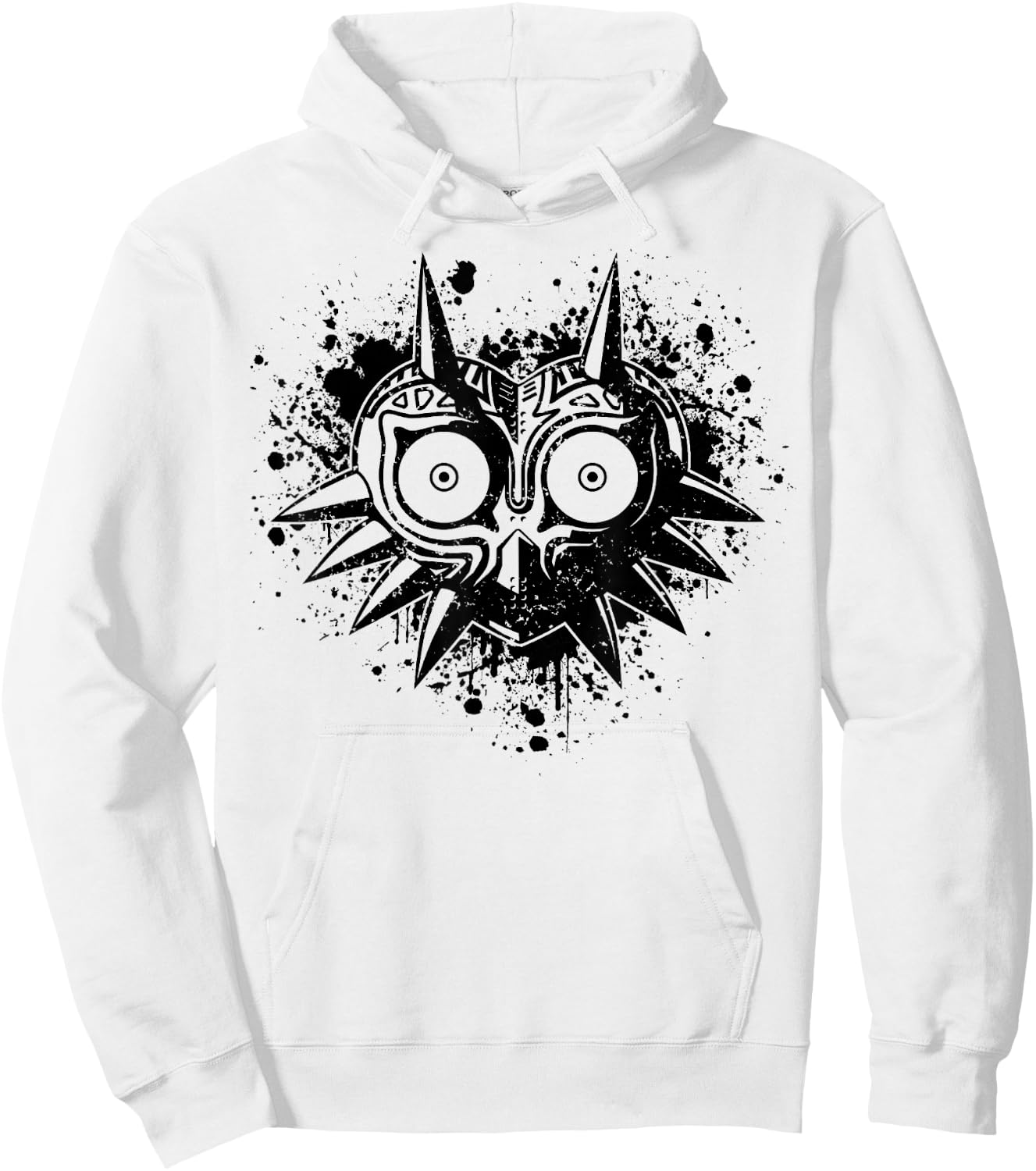 The Legend of Zelda Majora's Mask Splatter Portrait Hoodie - Hoodie | White