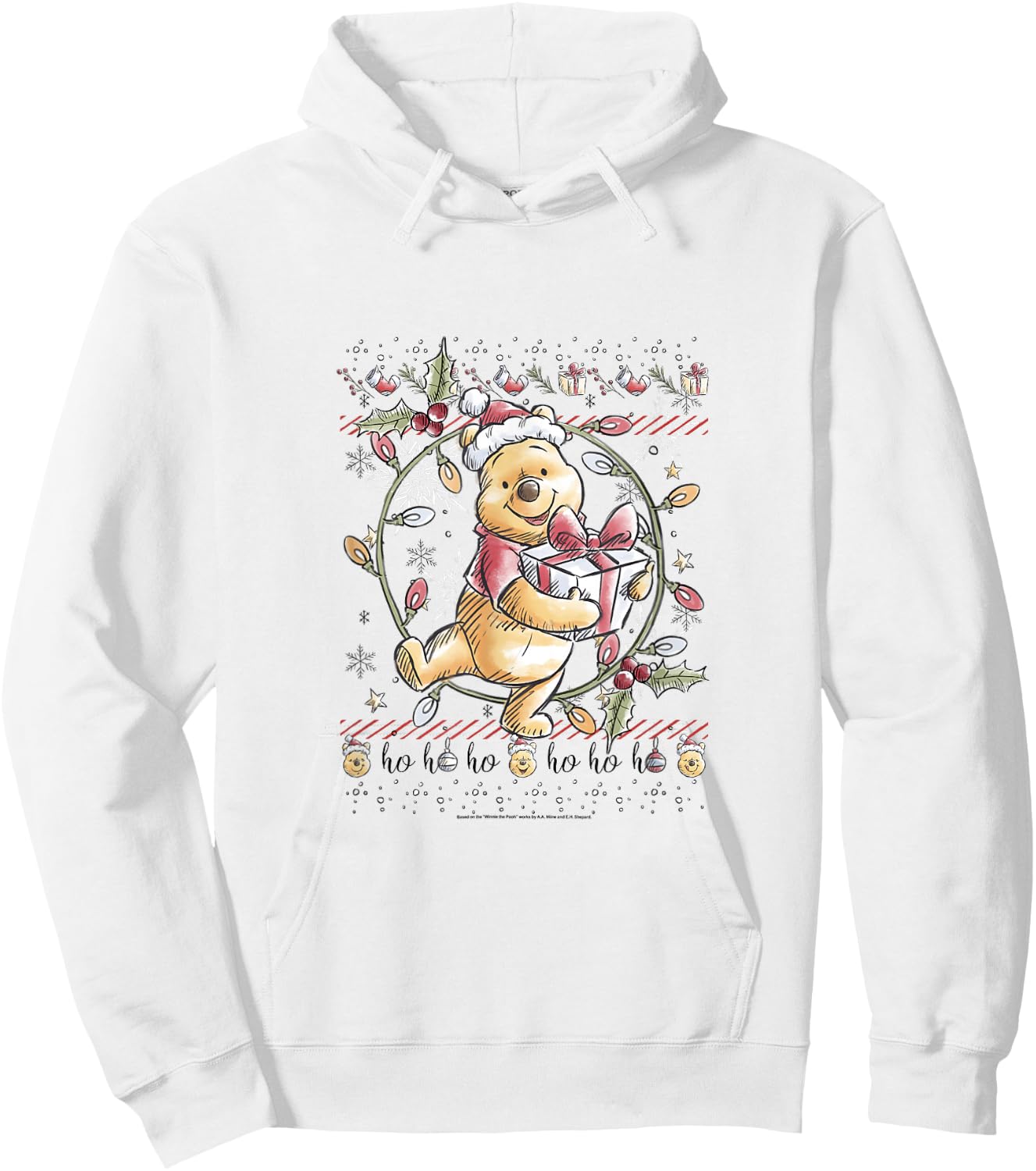 Disney Christmas Winnie The Pooh Ugly Sweater Hoodie - Hoodie | White