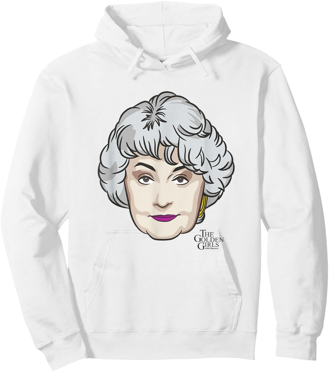 The Golden Girls Iconic Dorothy Animated Big Face Portrait Hoodie - Hoodie | White