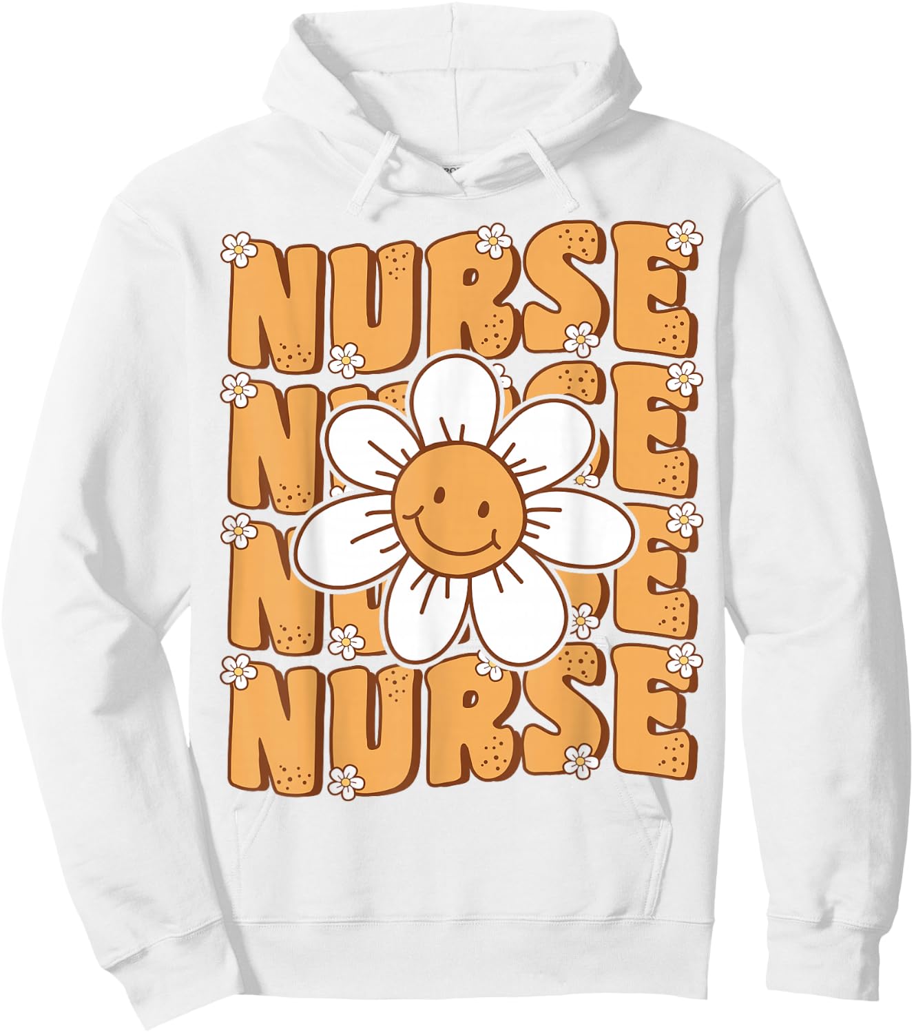 Groovy Nurse Cute Daisy Flower Retro School Nurse ICU CNA RN Hoodie - Hoodie | White