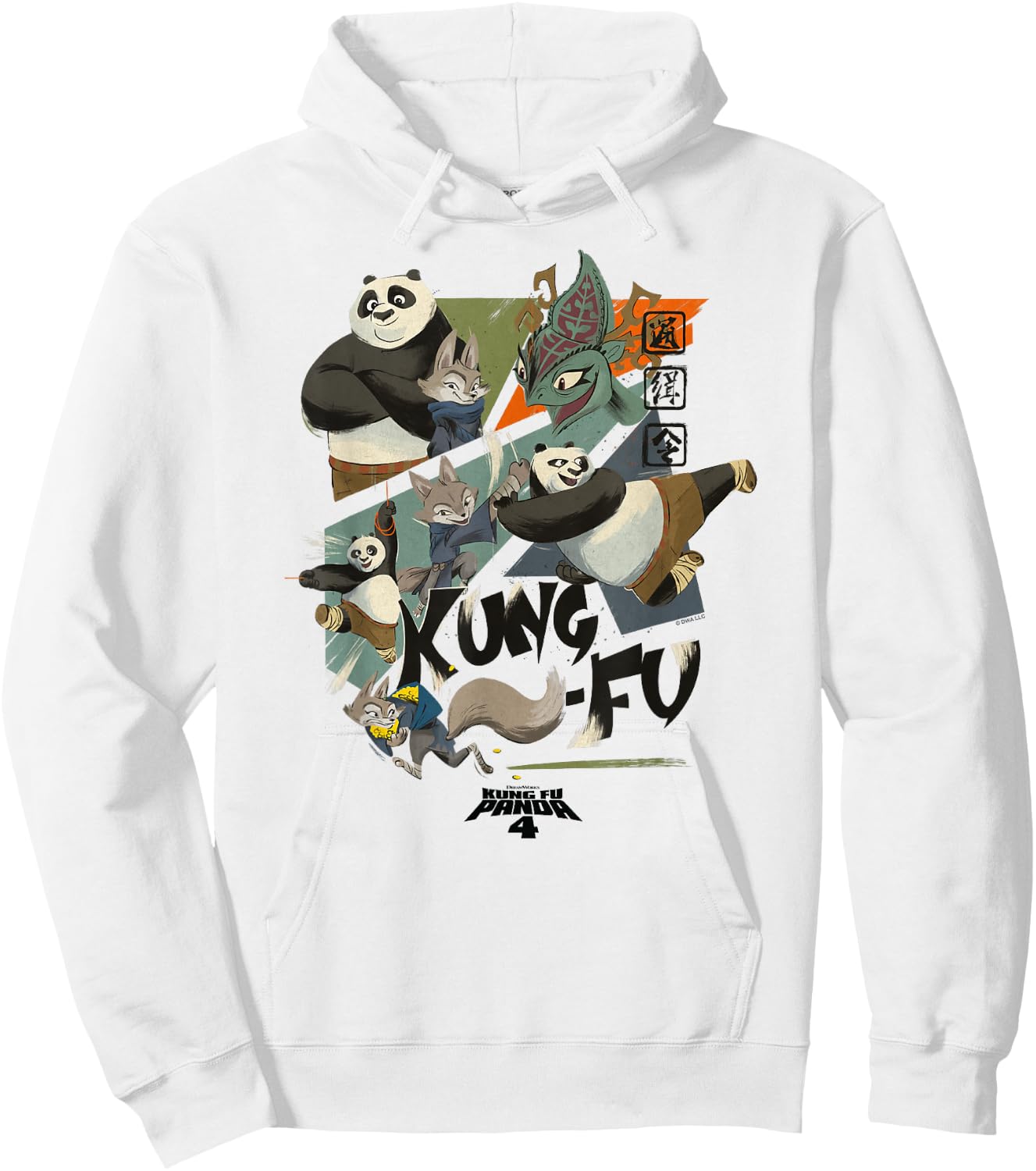Kung Fu Panda 4 Po & Zhen VS Chameleon Action Panels Hoodie - Hoodie | White