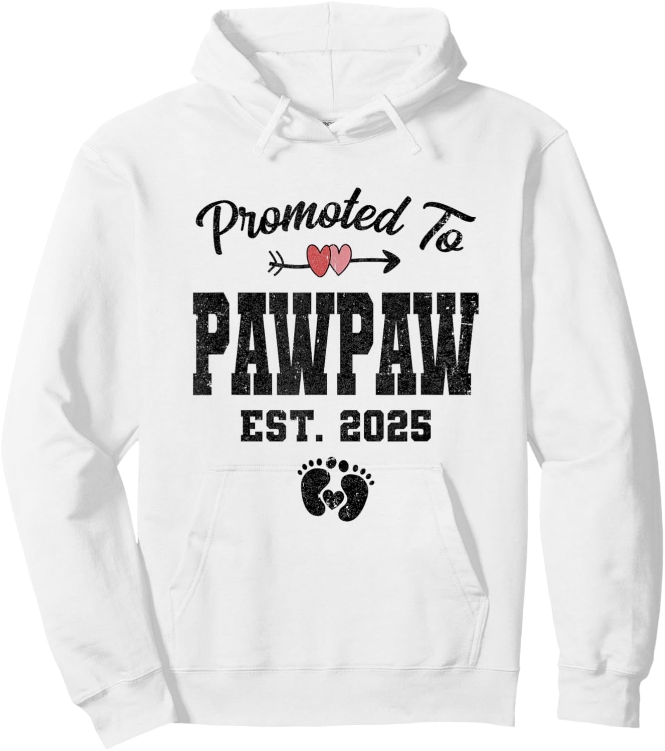 Promoted To Pawpaw Est 2025 First Time Fathers Day Hoodie - Hoodie | White