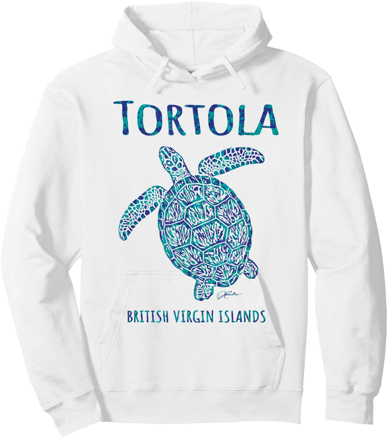 JCombs: Tortola, BVI, Sea Turtle, Beach Hoodie - Hoodie | White