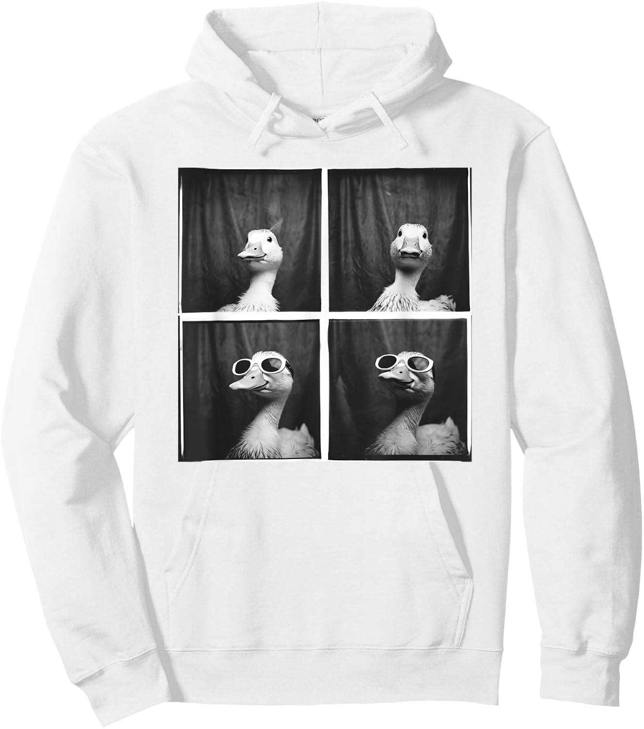 Duck In Sunglasses Quirky Farm Duckling Funny Duck Lover Hoodie - Hoodie | White