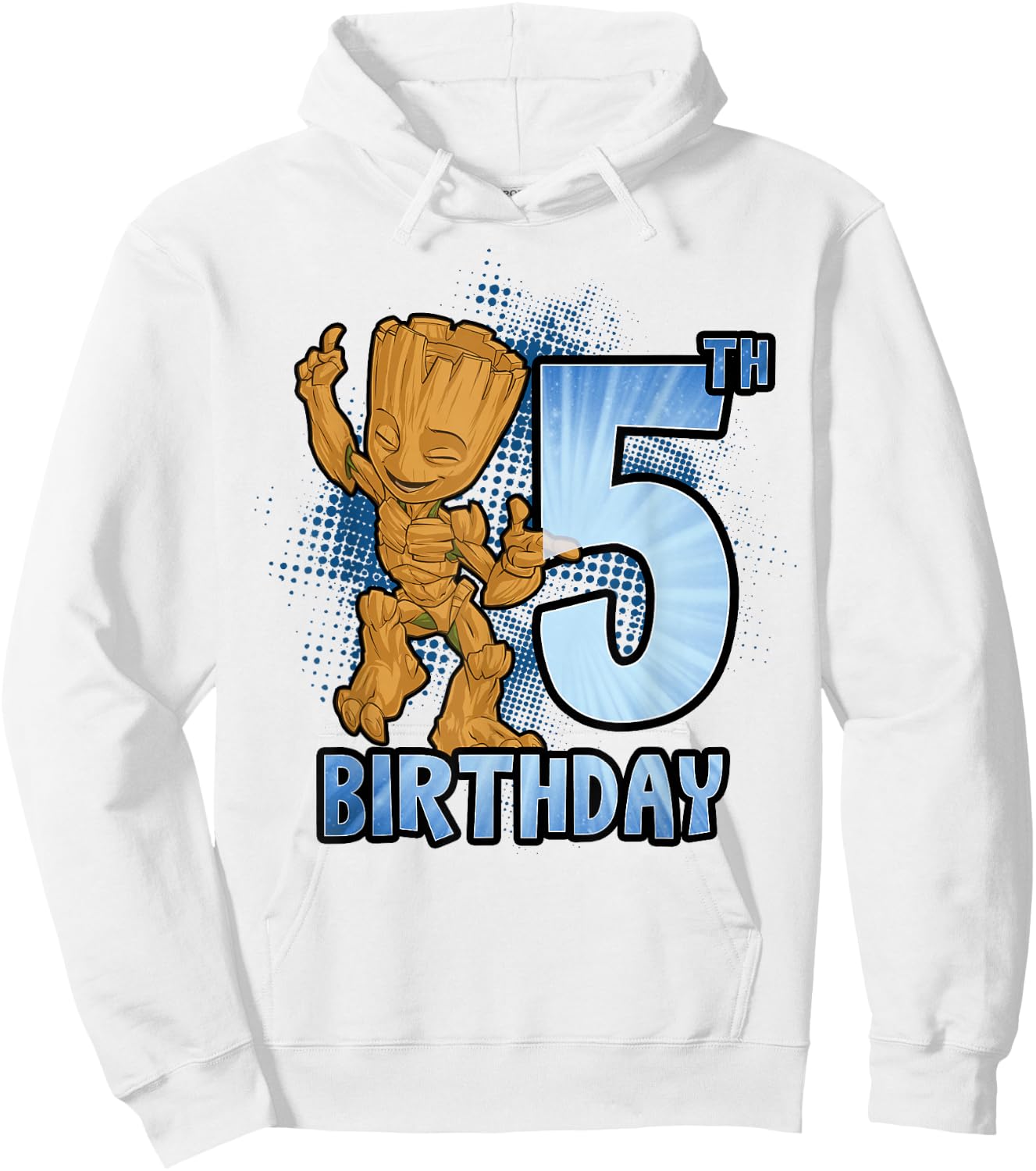 Marvel Guardians of The Galaxy Baby Groot 5th Birthday Hoodie - Hoodie | White