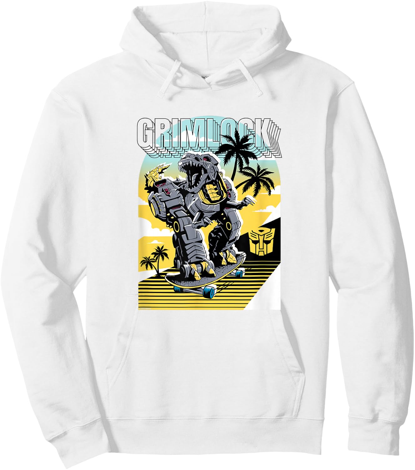 Transformers Grimlock Skating Portrait Hoodie - Hoodie | White
