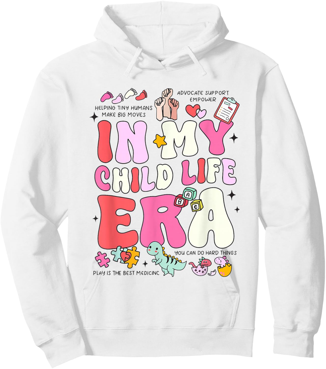 Retro In My Child Life Era Certified Child Life Specialist Hoodie - Hoodie | White