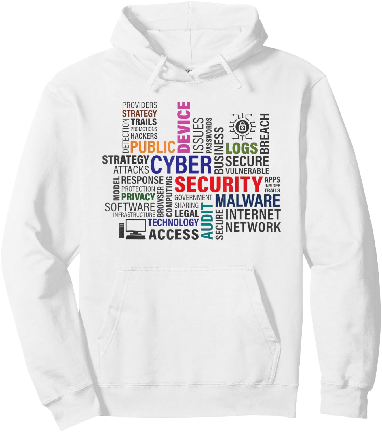 Funny Hackers Cybersecurity Terms Hoodie - Hoodie | White