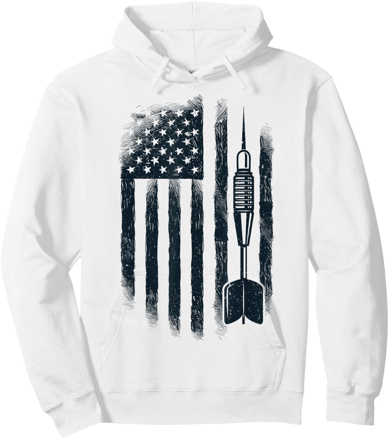 American Flag Darts Player Vintage USA Dart 4th of July Gift Hoodie - Hoodie | White