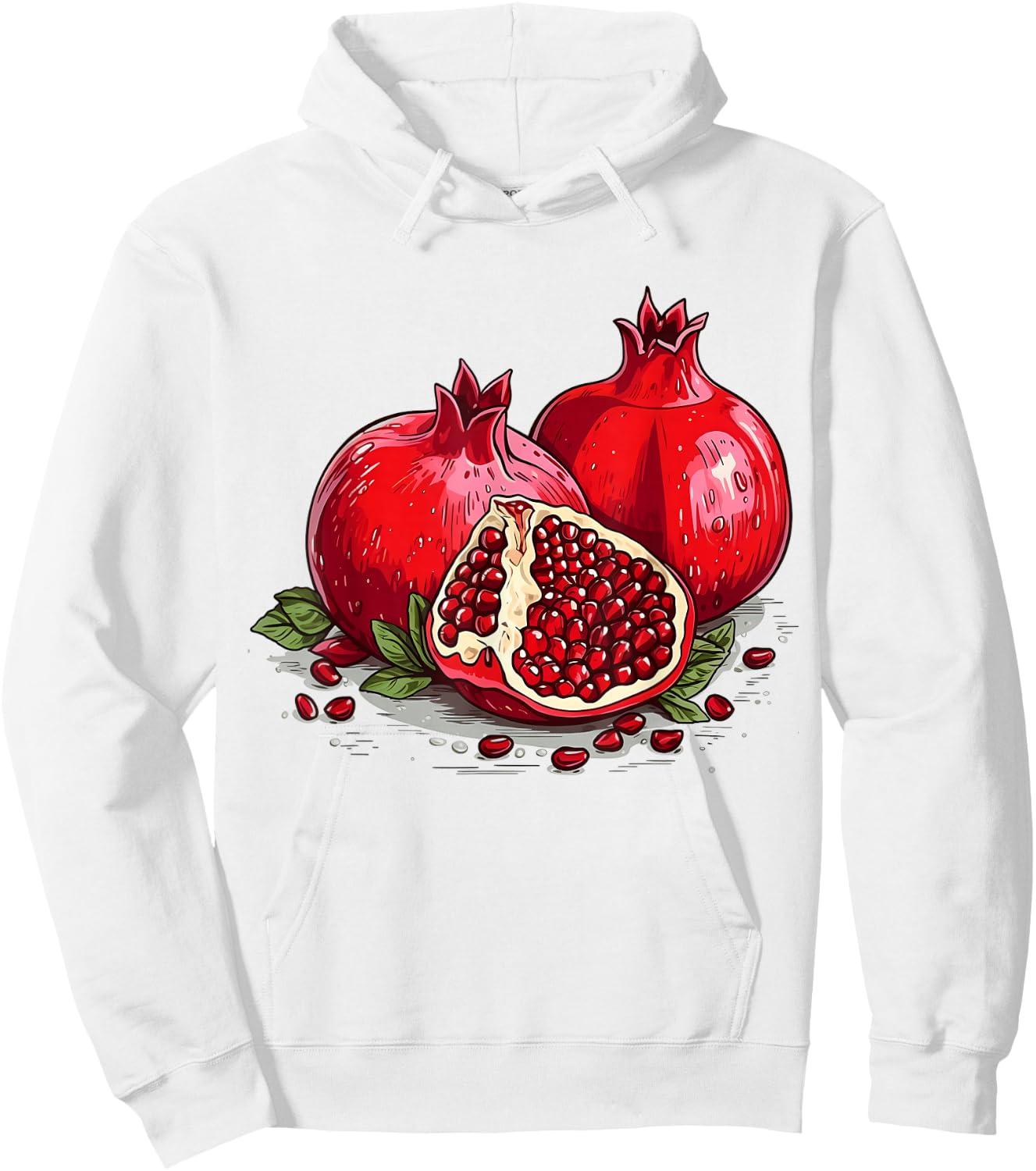 Retro Style Pomegranate Hoodie - Hoodie | White