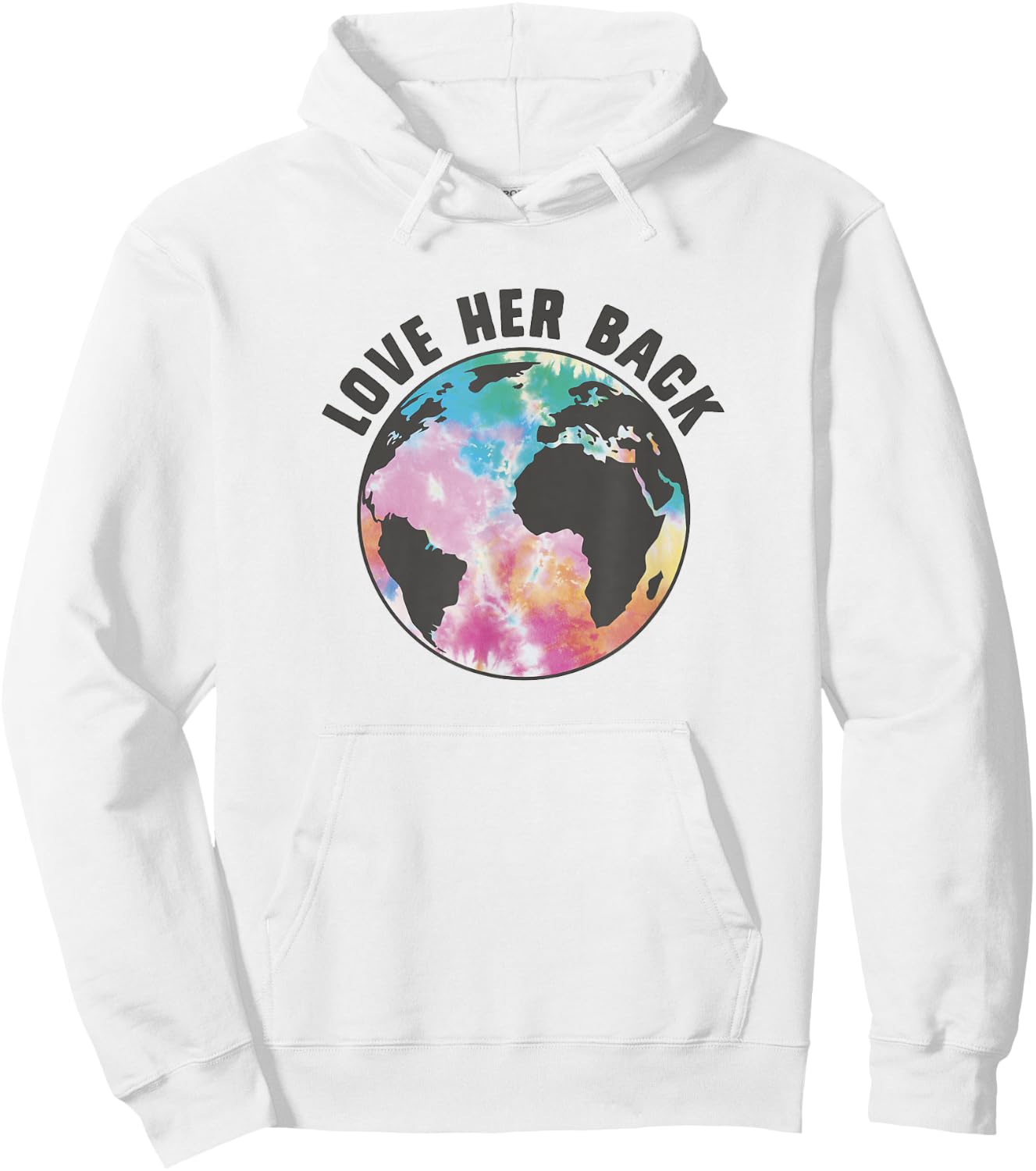 Earth Day Fifth Sun Love Her Back Tie-Dye Earth Portrait Hoodie - Hoodie | White