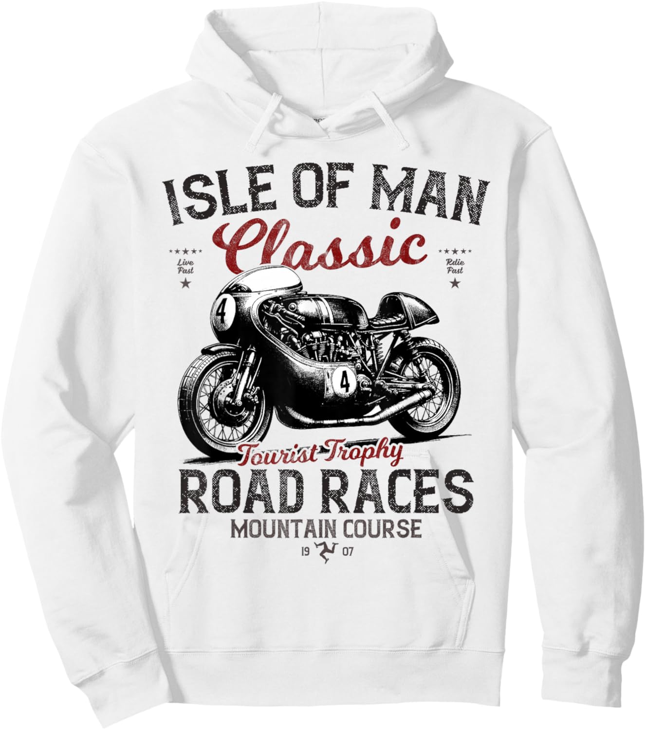 Retro Isle of Man TT Races Vintage Motorbike Race Hoodie - Hoodie | White