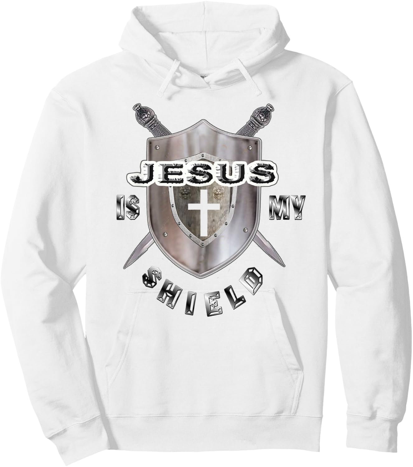 Awesome JESUS IS MY SHIELD Hoodie - Hoodie | White