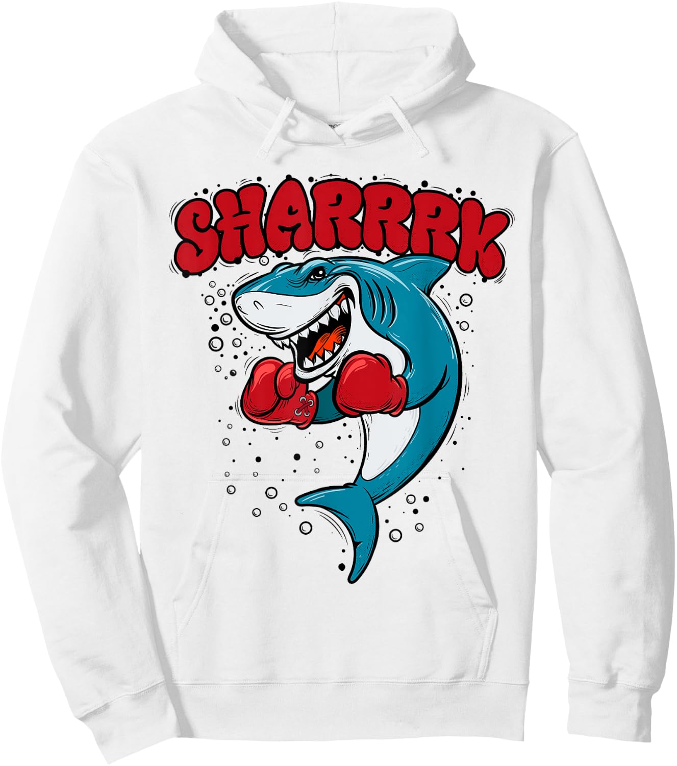 Funny Boxing Whale Shark With Red Gloves Daddy Baby Mommy Hoodie - Hoodie | White