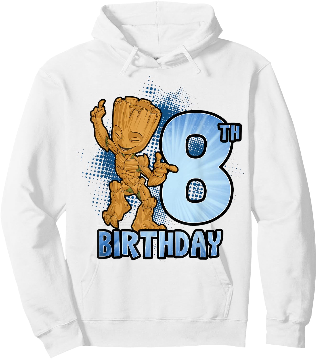 Marvel Guardians of The Galaxy Baby Groot 8th Birthday Hoodie - Hoodie | White