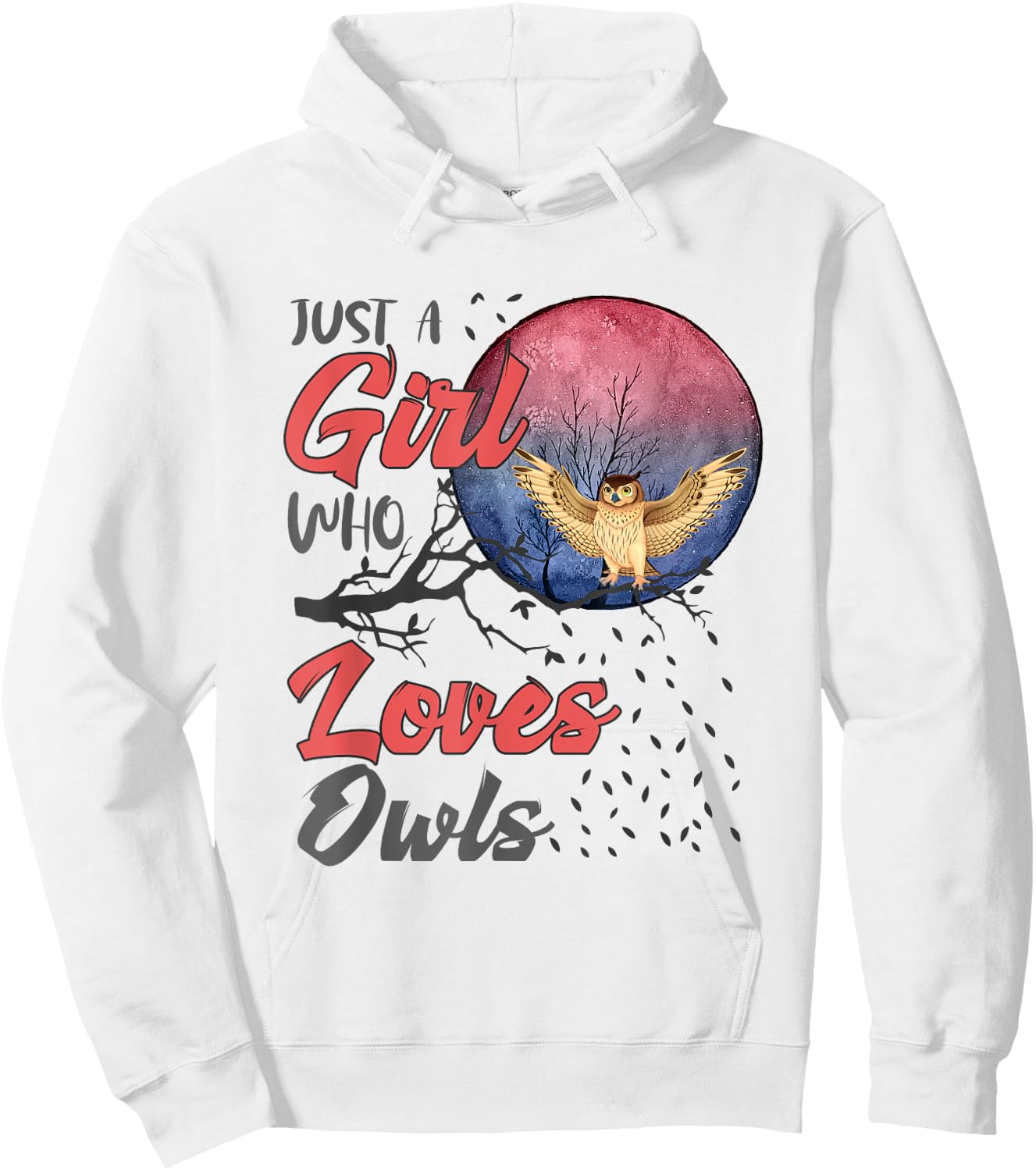 Cute Just a Girl Who Loves Owls Girls Women Bird Watchers Hoodie - Hoodie | White