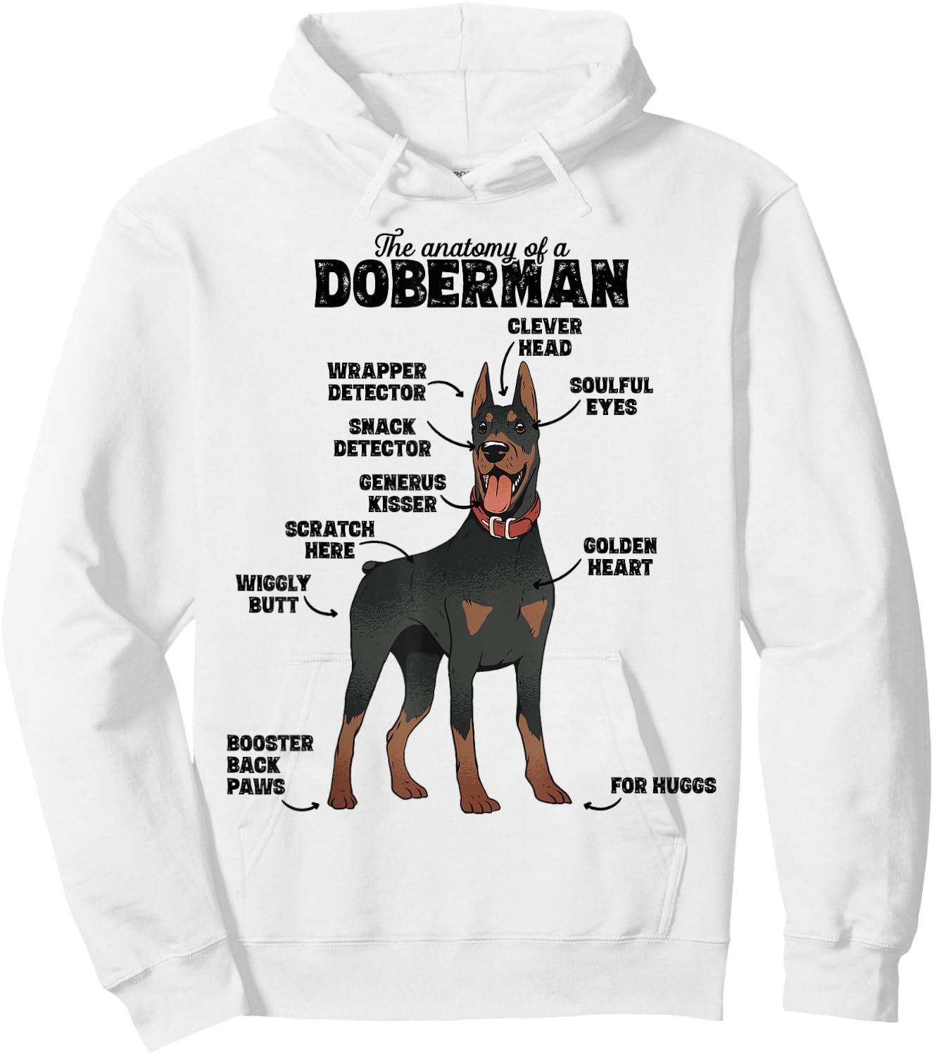 The Hilarious Anatomy of a Doberman Hoodie - Hoodie | White