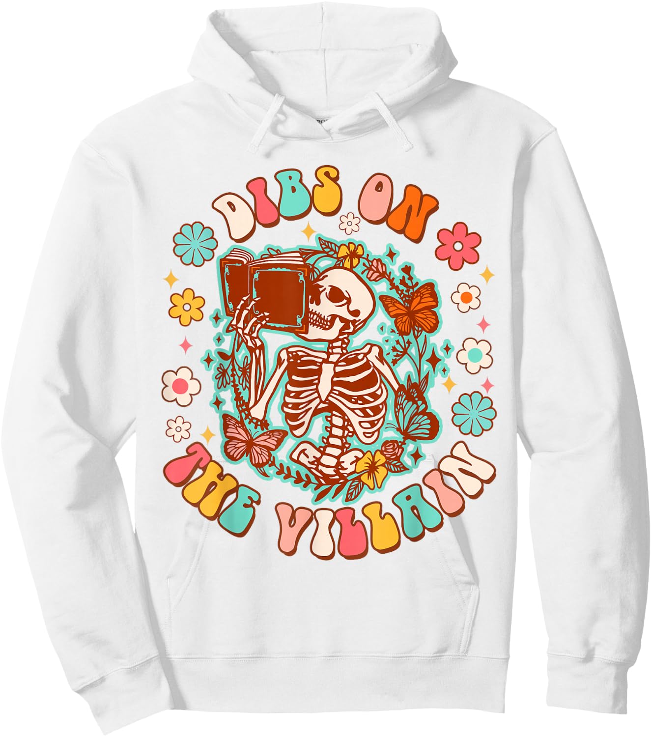 Romance Book Lover Bookworm Bookish Dibs On The Villain Hoodie - Hoodie | White