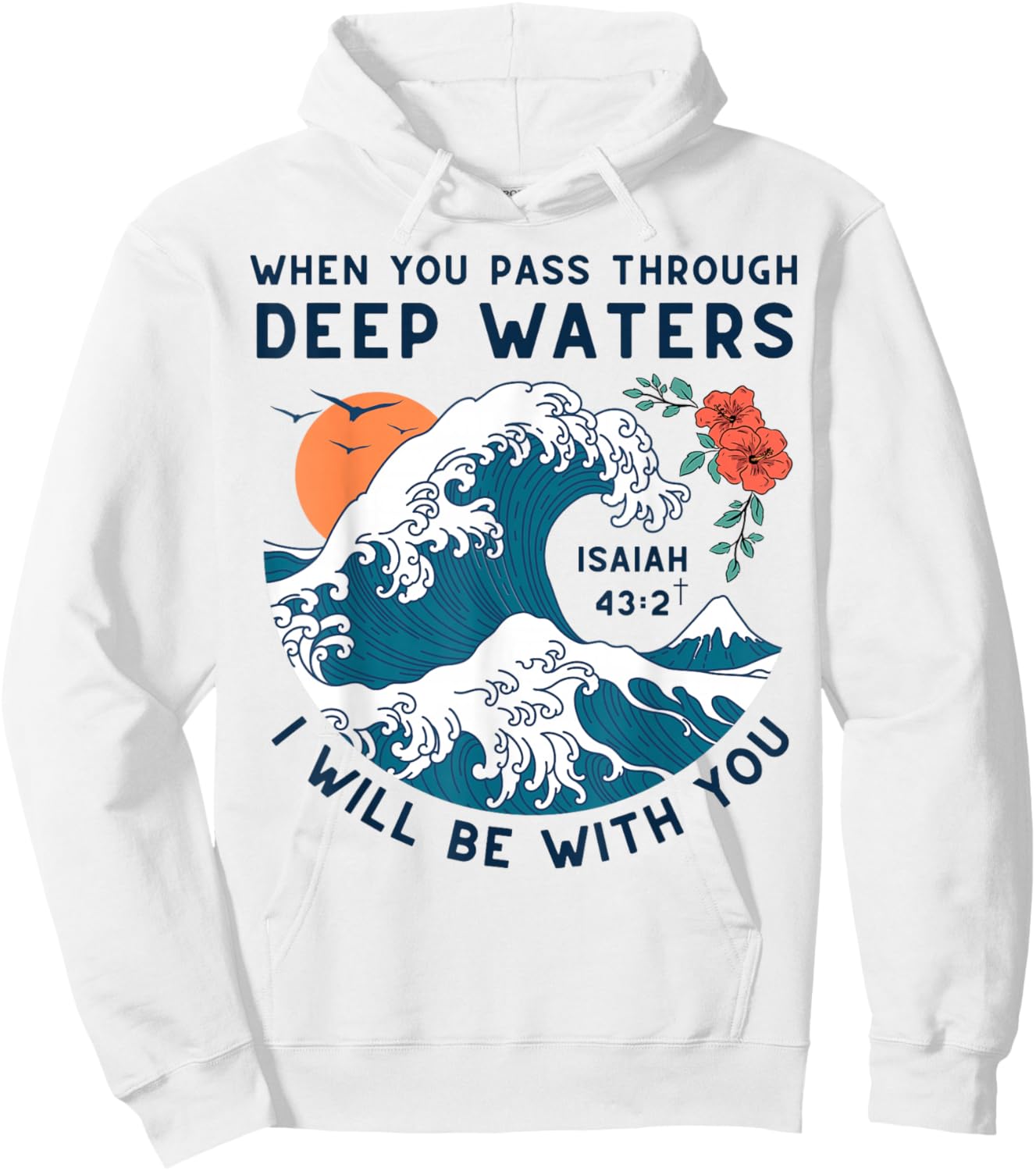 Isaiah 43:2 Inspirational Christian Bible Verse Retro Hoodie - Hoodie | White