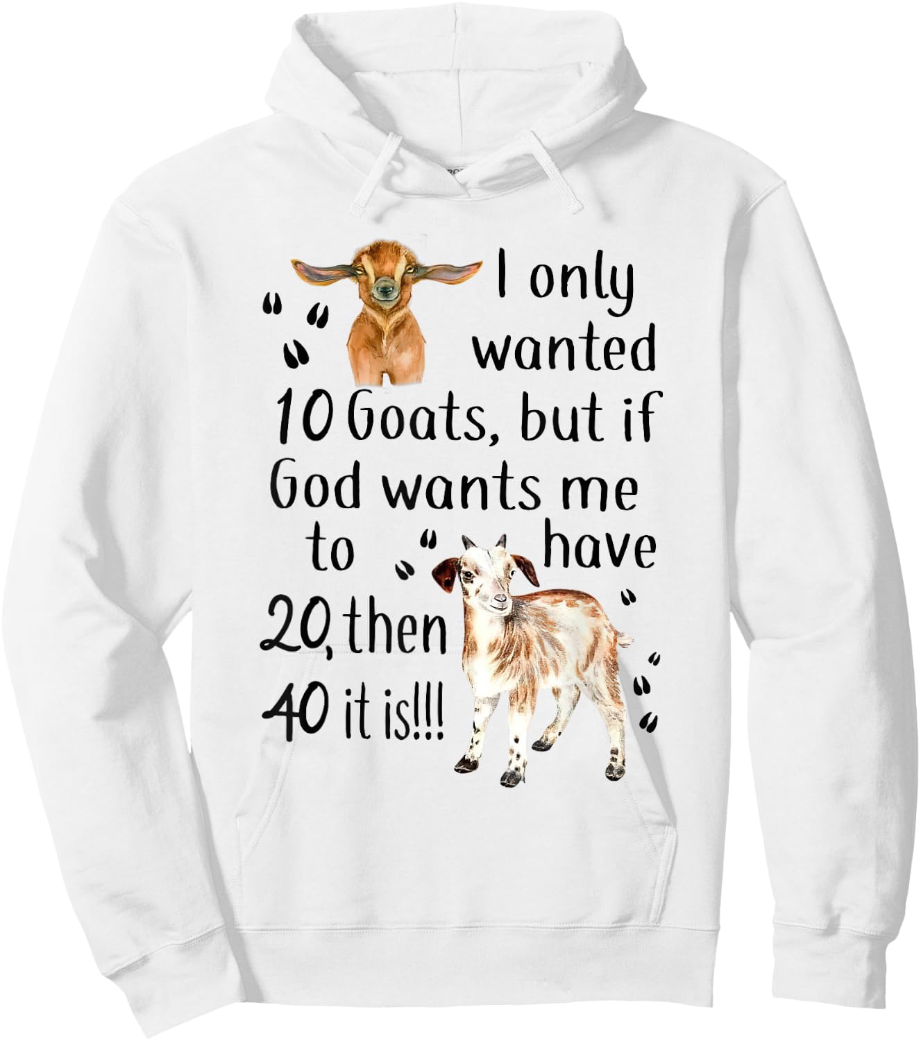 I Only Wanted 10 Goats Funny Goat Lover Farmer Hoodie - Hoodie | White