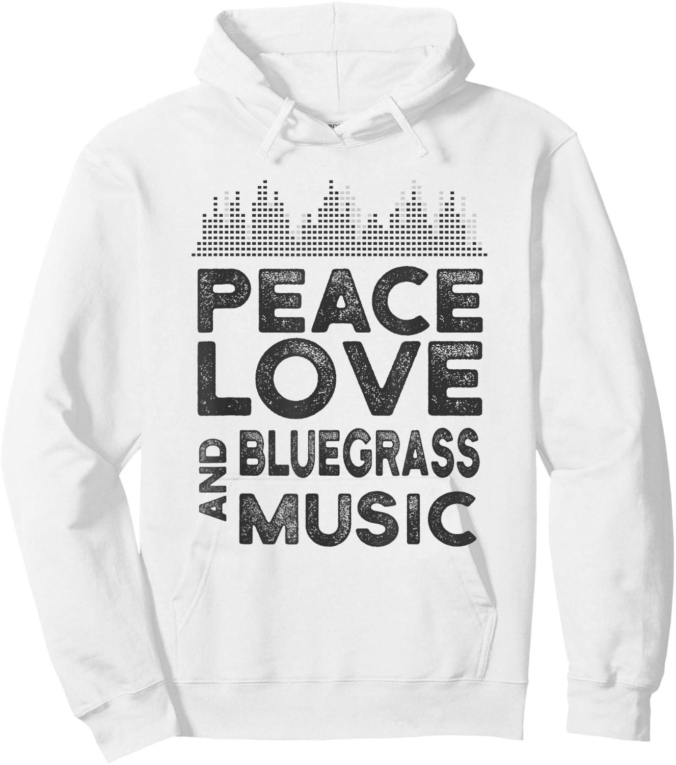 Peace, Love and Bluegrass Music Stuff for Bluegrass Musician Hoodie - Hoodie | White