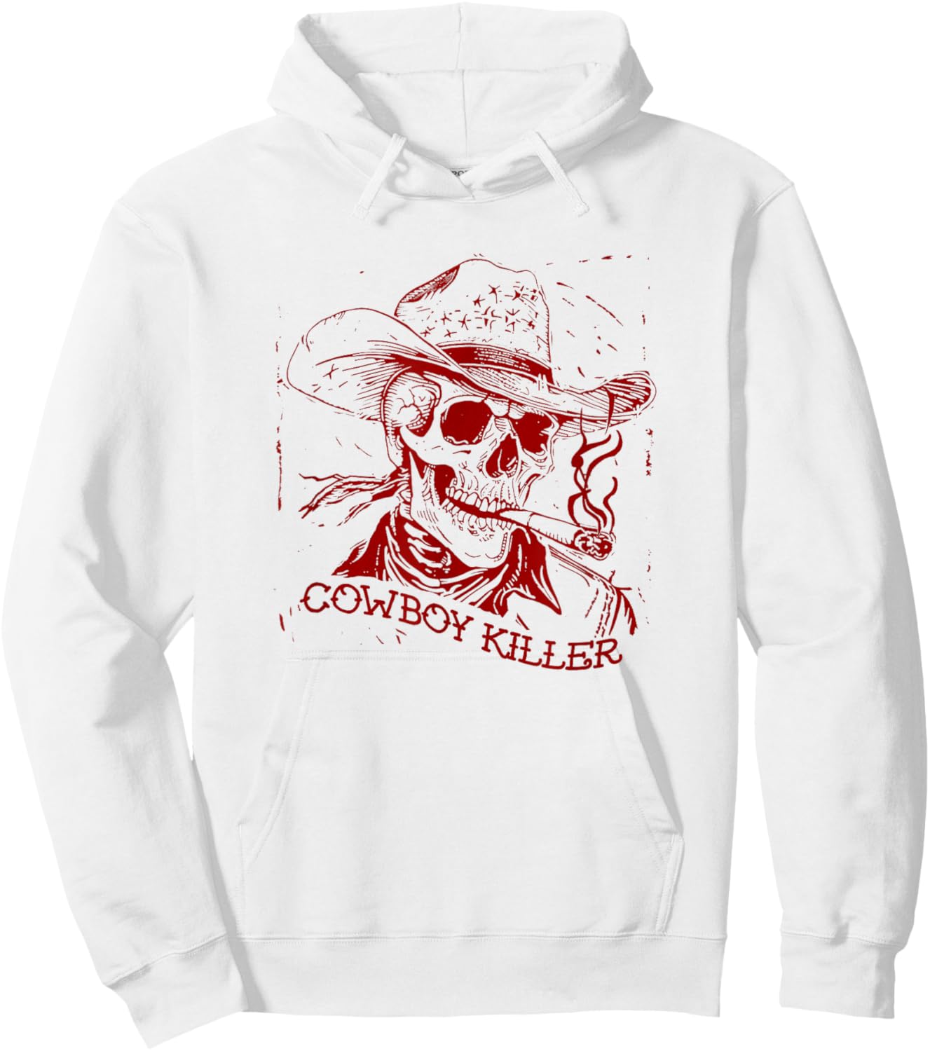 Death & Friends (Casual) Country Music & Western Killers - Cowboy Killer , Small, Grey Hoodie - Hoodie | White