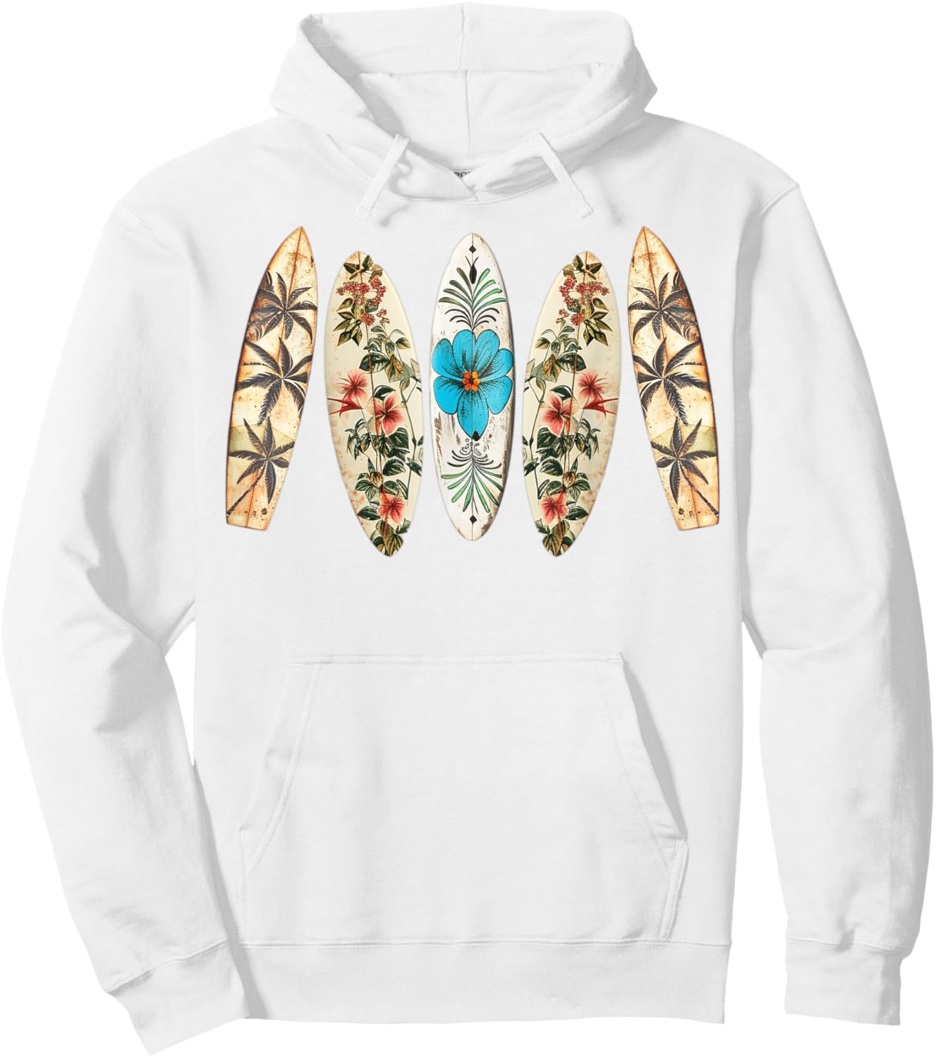 Surfing Surfboard Vintage Retro Surfboarder Beach Surfing Hoodie - Hoodie | White