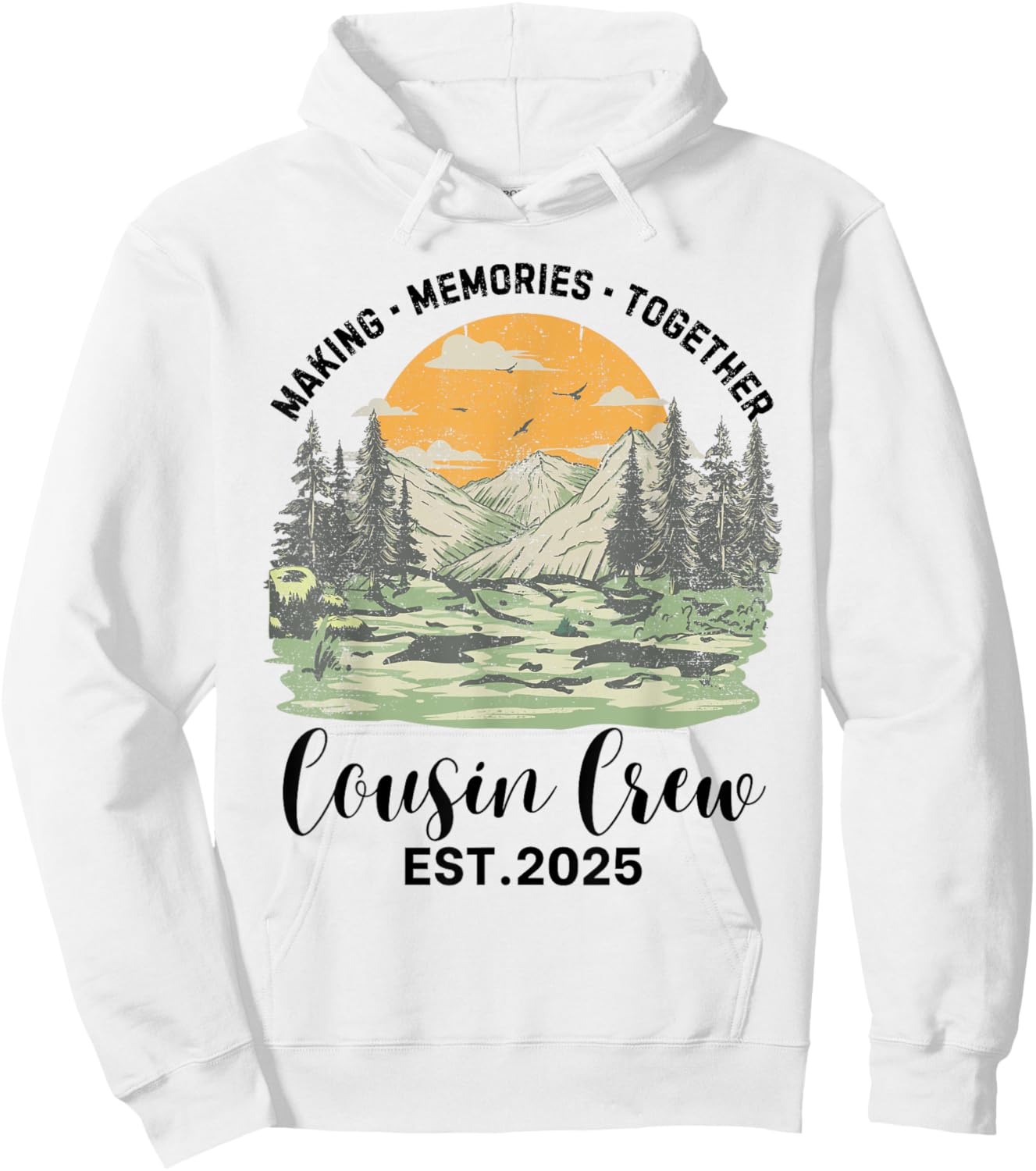 Cousin Crew 2025 Family Matching Camping Trip Camper Squad Hoodie - Hoodie | White