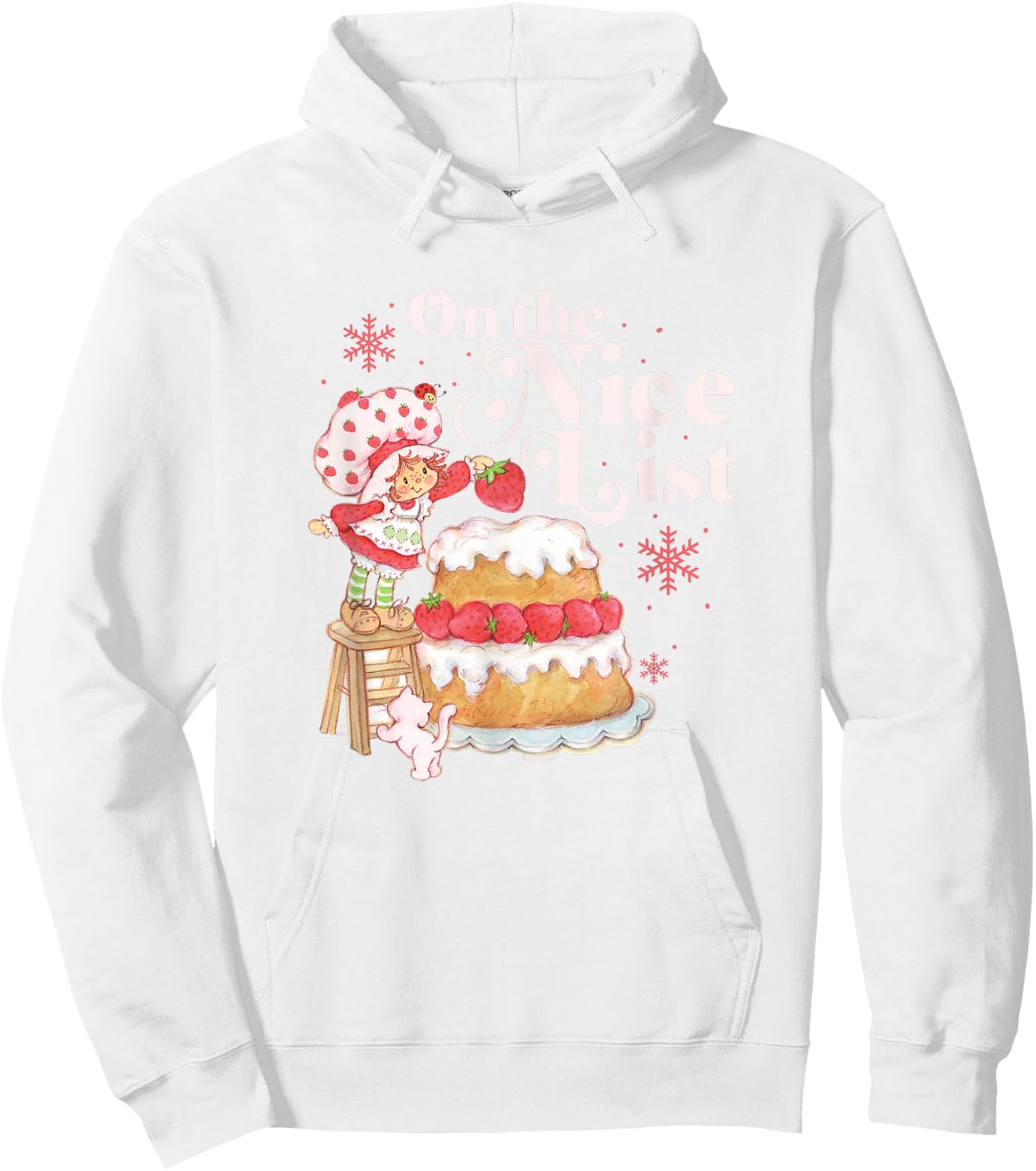 Strawberry Shortcake Christmas On The Nice List Chest Poster Hoodie - Hoodie | White