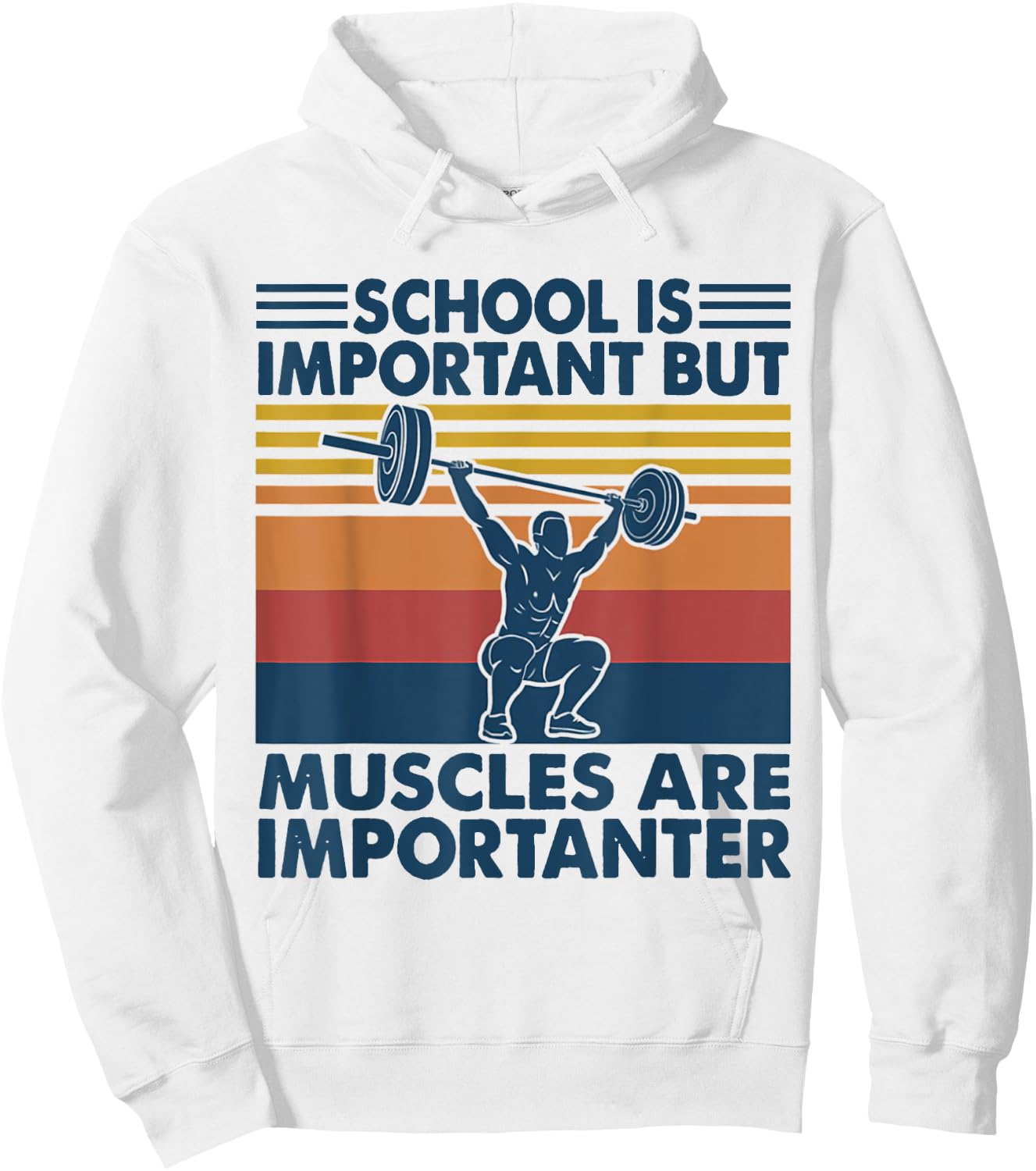 School Is Important But Muscles Are Importanter Hoodie - Hoodie | White