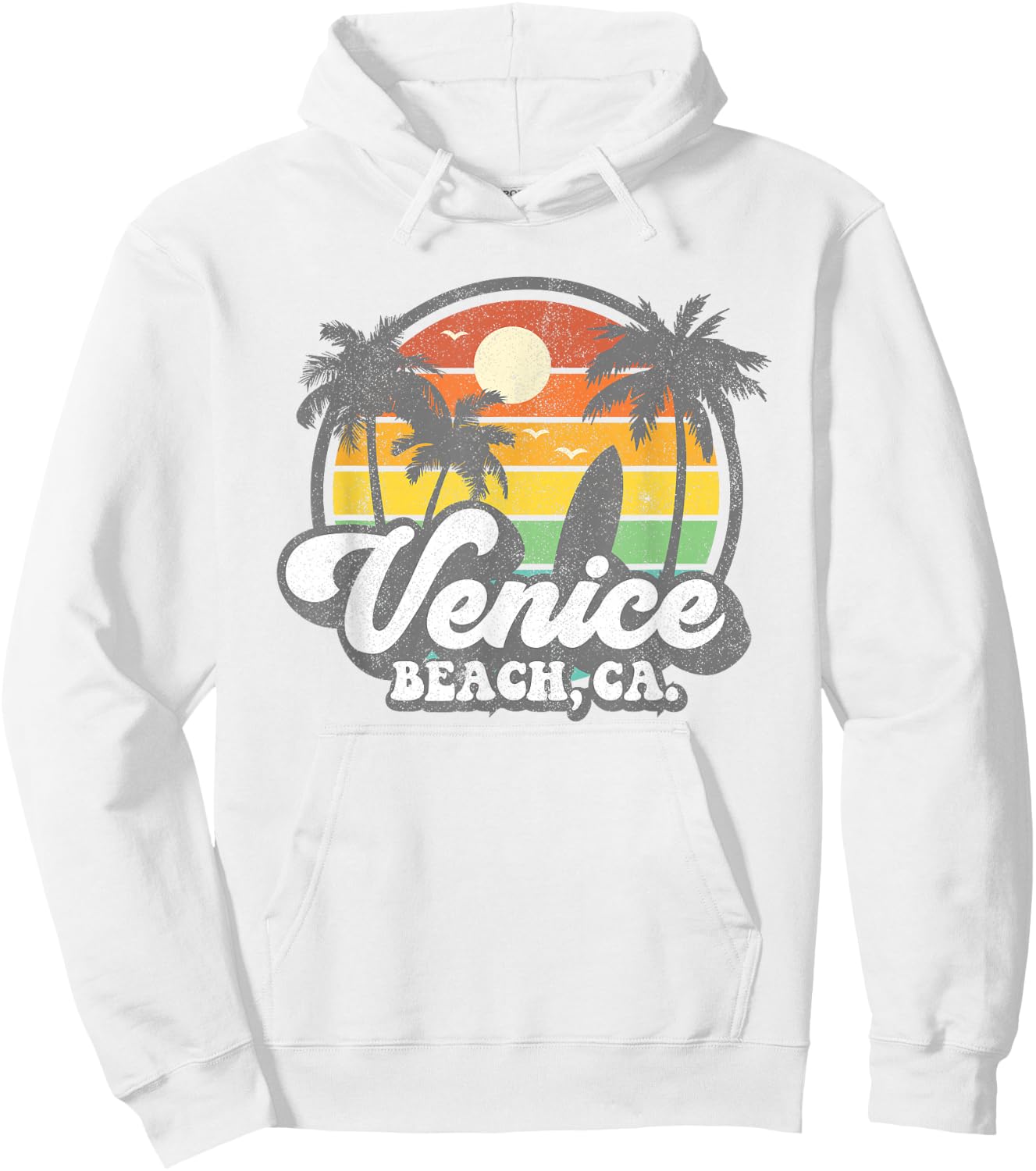 Vintage Venice Beach California CA Surfing Retro Surf Gift Hoodie - Hoodie | White