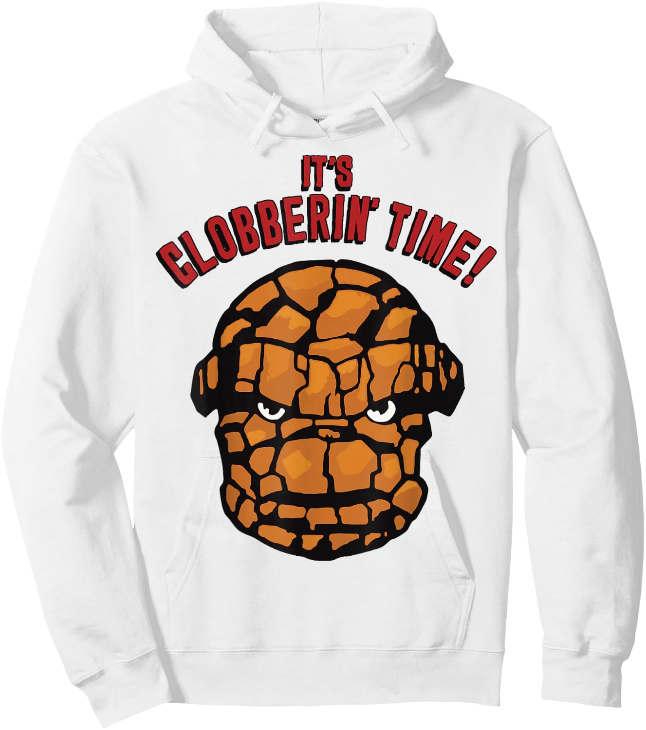 Marvel Fantastic Four The Thing It's Clobberin' Time Face Hoodie - Hoodie | White