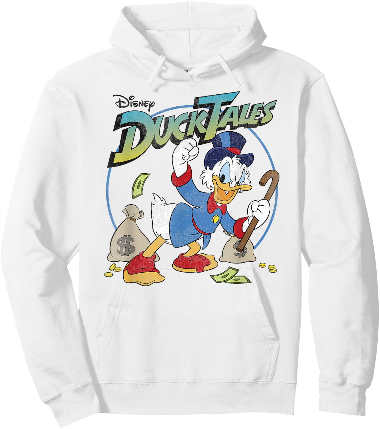 Disney DuckTales Scrooge McDuck With Money Bags Logo Hoodie - Hoodie | White