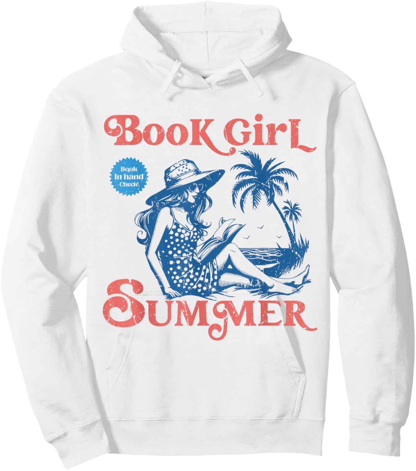 Girl Reading Book Summer Funny Beach Vacation For Book Lover Hoodie - Hoodie | White