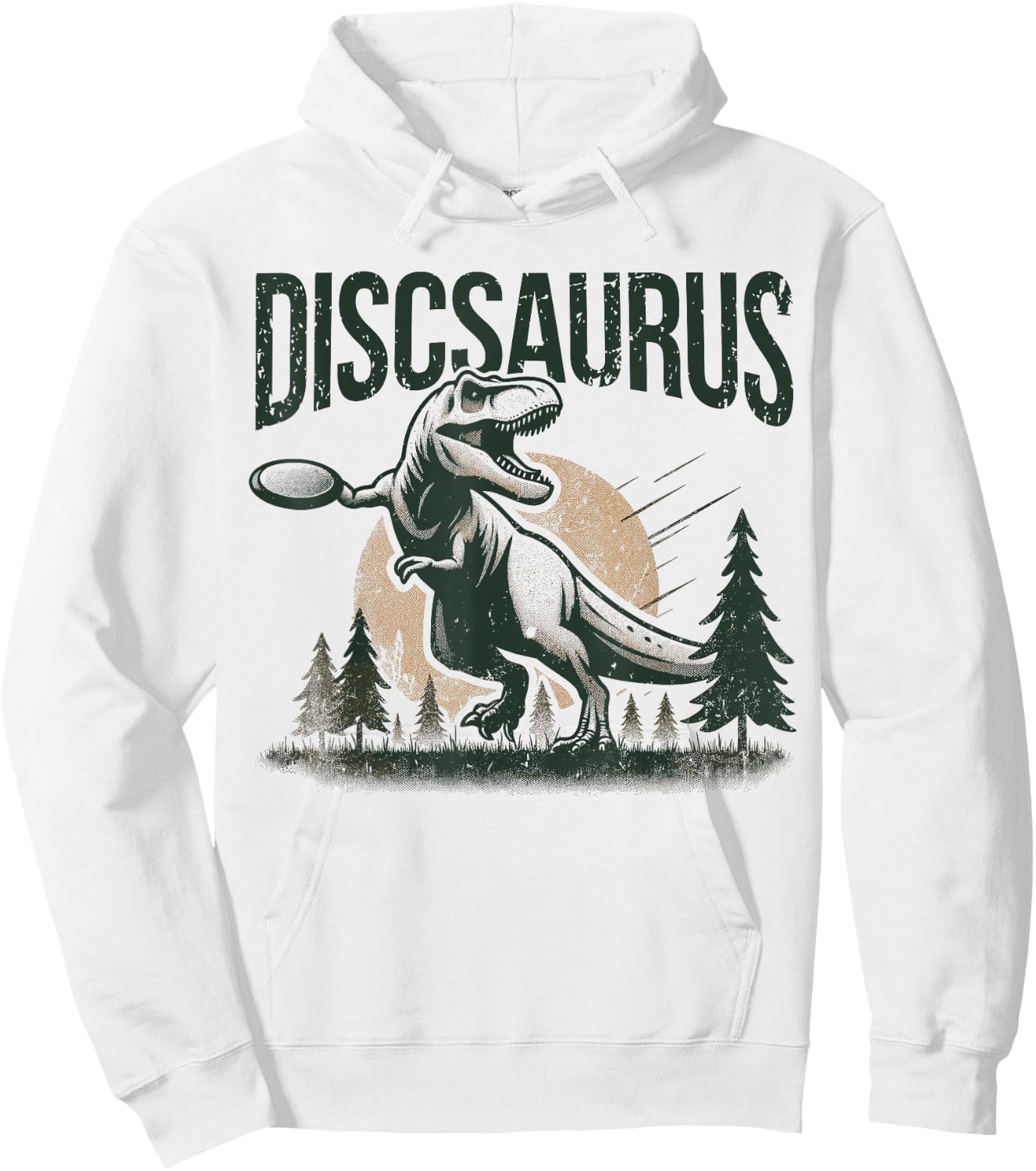 Disc Golfer I Dinosaur T-Rex Discsaurus Disc Golf Player Hoodie - Hoodie | White