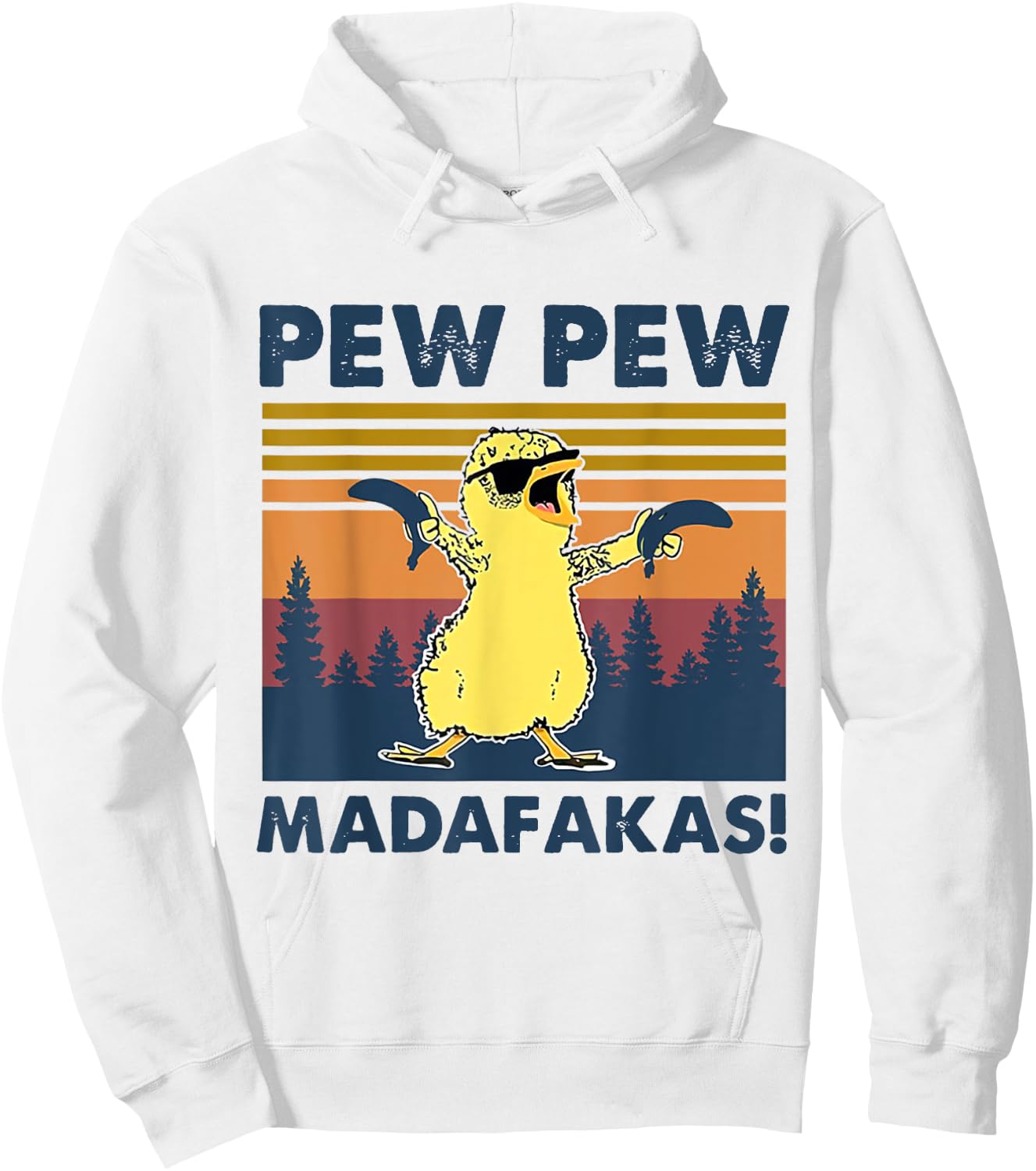 Pew Pew Madafakas Chicken Pew Pew Banana Funny Hoodie - Hoodie | White