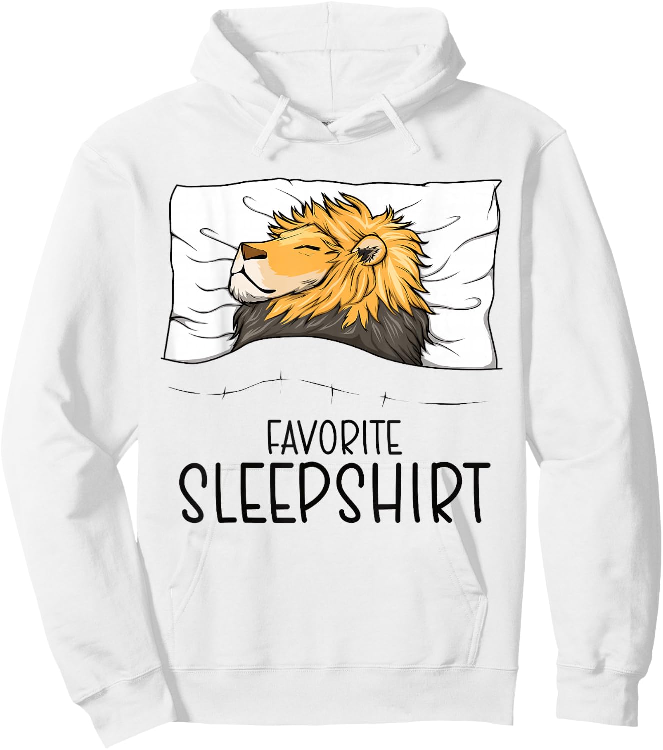 Favorite Sleepshirt Lion, Napping Lion Pajama Hoodie - Hoodie | White