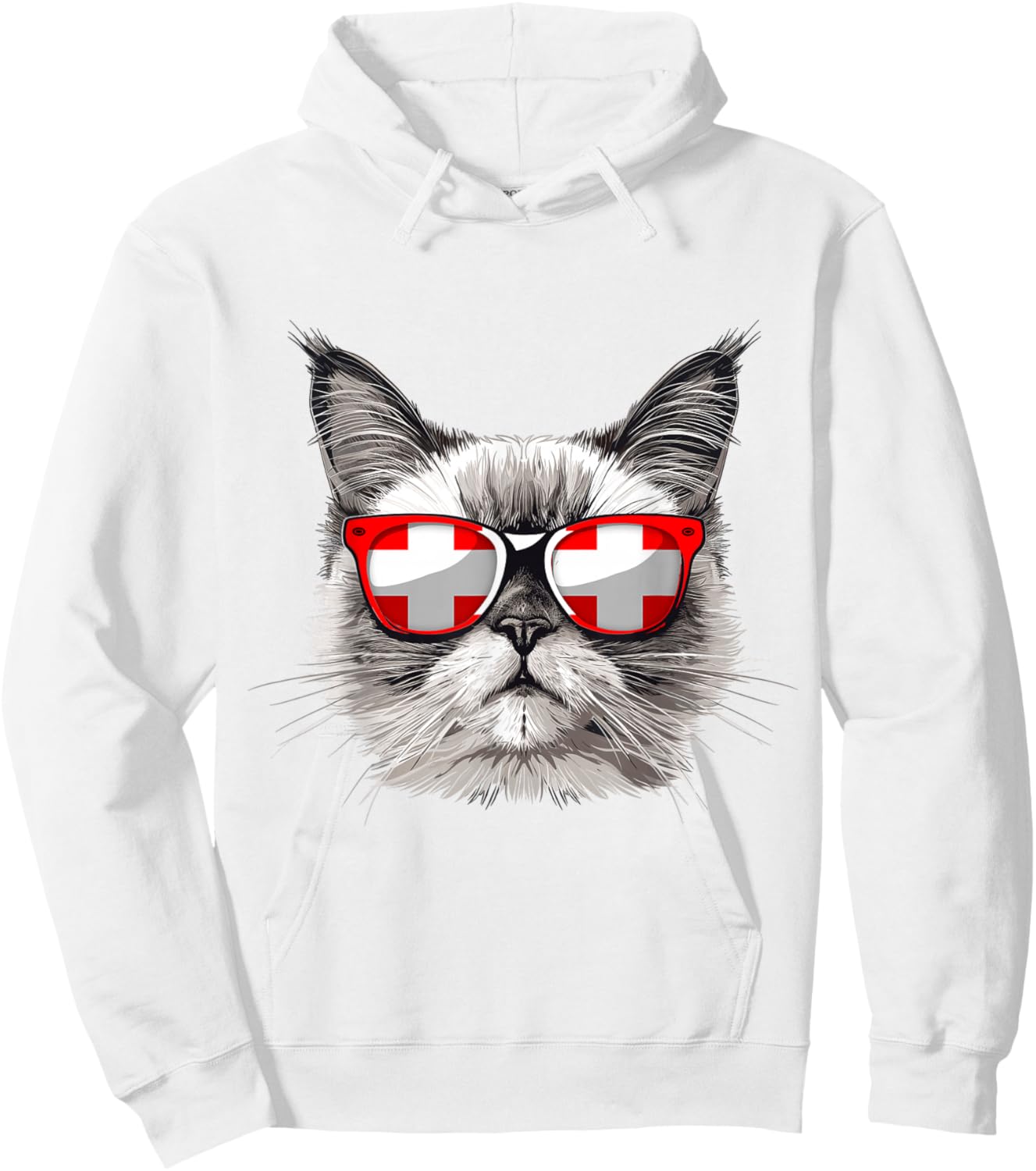 Switzerland Flag Cat Mom Souvenirs Products Kitten Swiss Hoodie - Hoodie | White