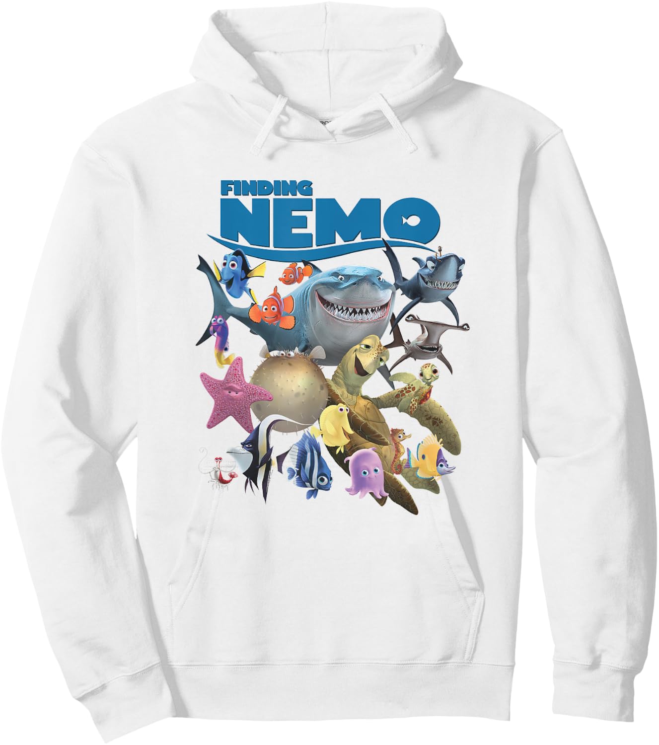Disney Pixar Finding Nemo Iconic Characters Group Shot Logo Hoodie - Hoodie | White