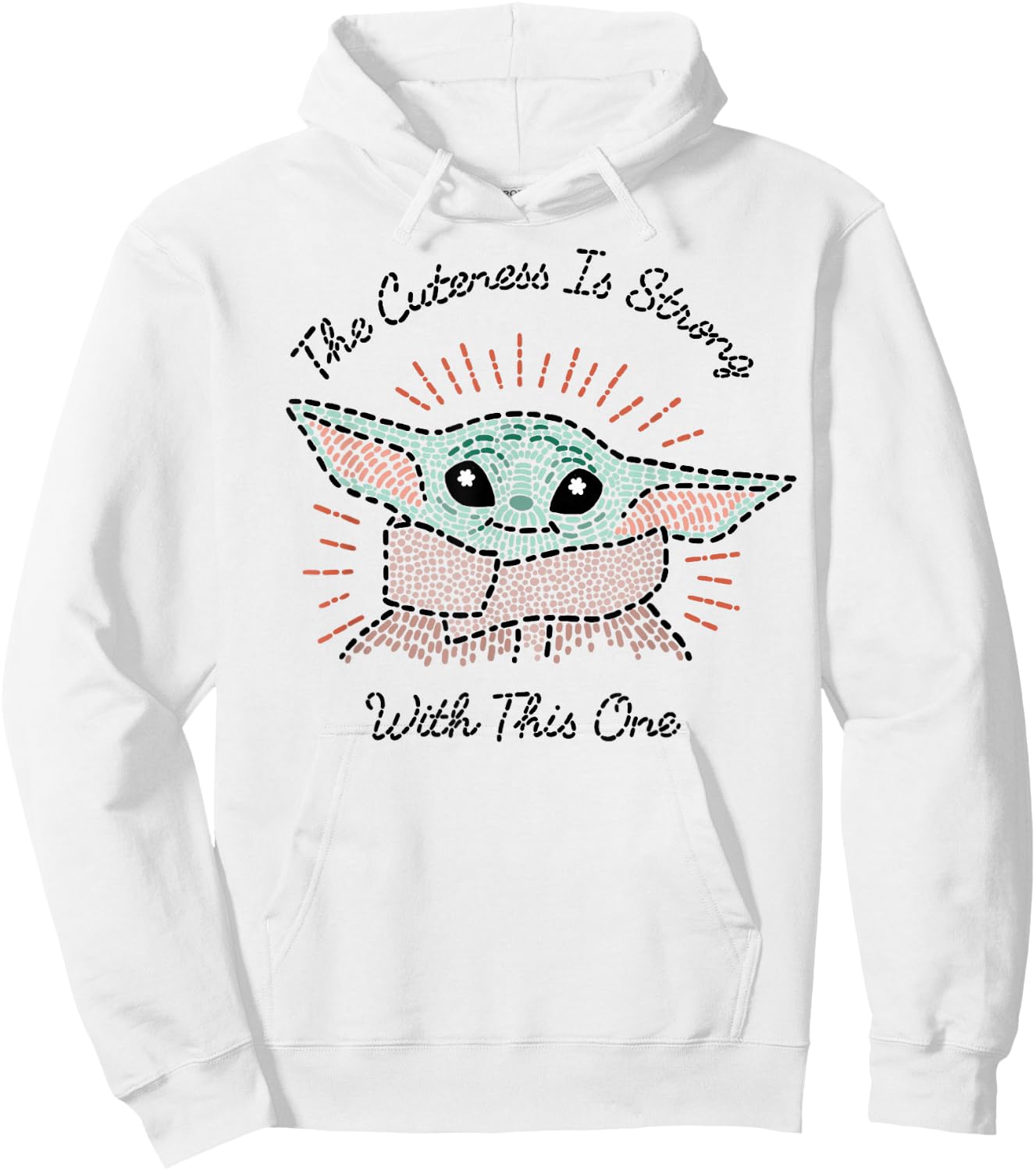 Star Wars The Mandalorian The Child Cuteness Is Strong Hoodie - Hoodie | White