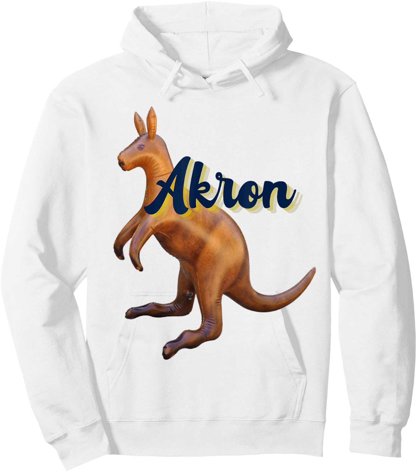 Akron Kangaroo Fun Retro Zips Hoodie - Hoodie | White